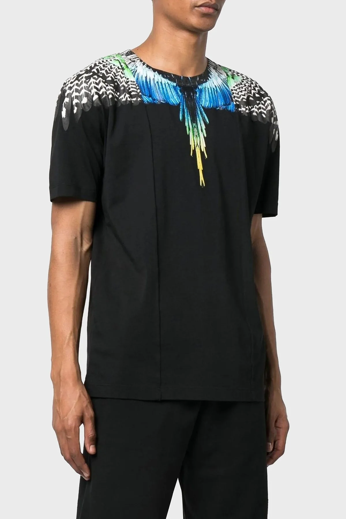 Marcelo Burlon Pamuklu Regular Fit Bisiklet Yaka Erkek T Shirt CMAA018S23JER0061009 SİYAH - 6