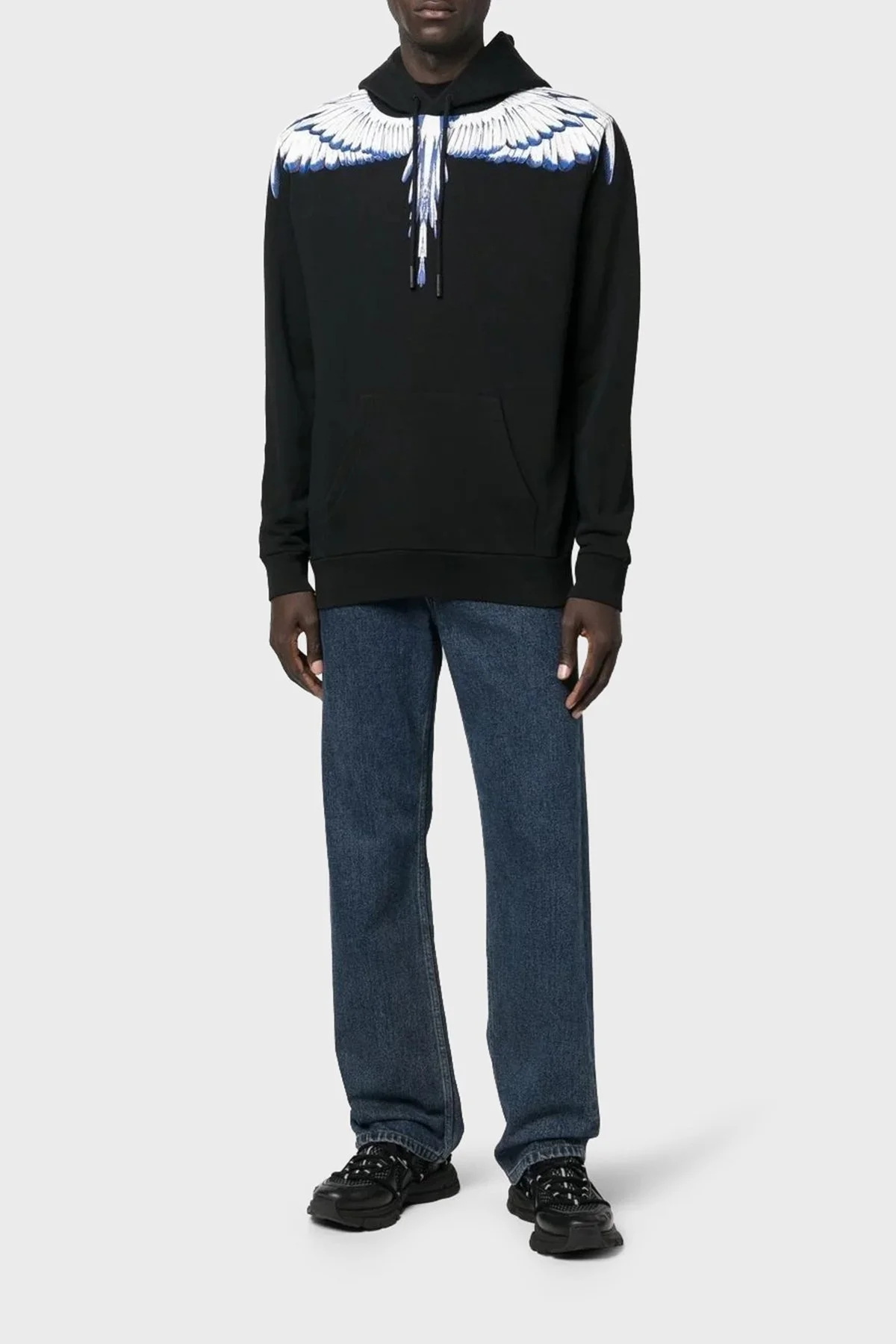 Marcelo Burlon Pamuklu Regular Fit Kapüşonlu Erkek Sweat CMBB007C99FLE0011001 SİYAH - 3