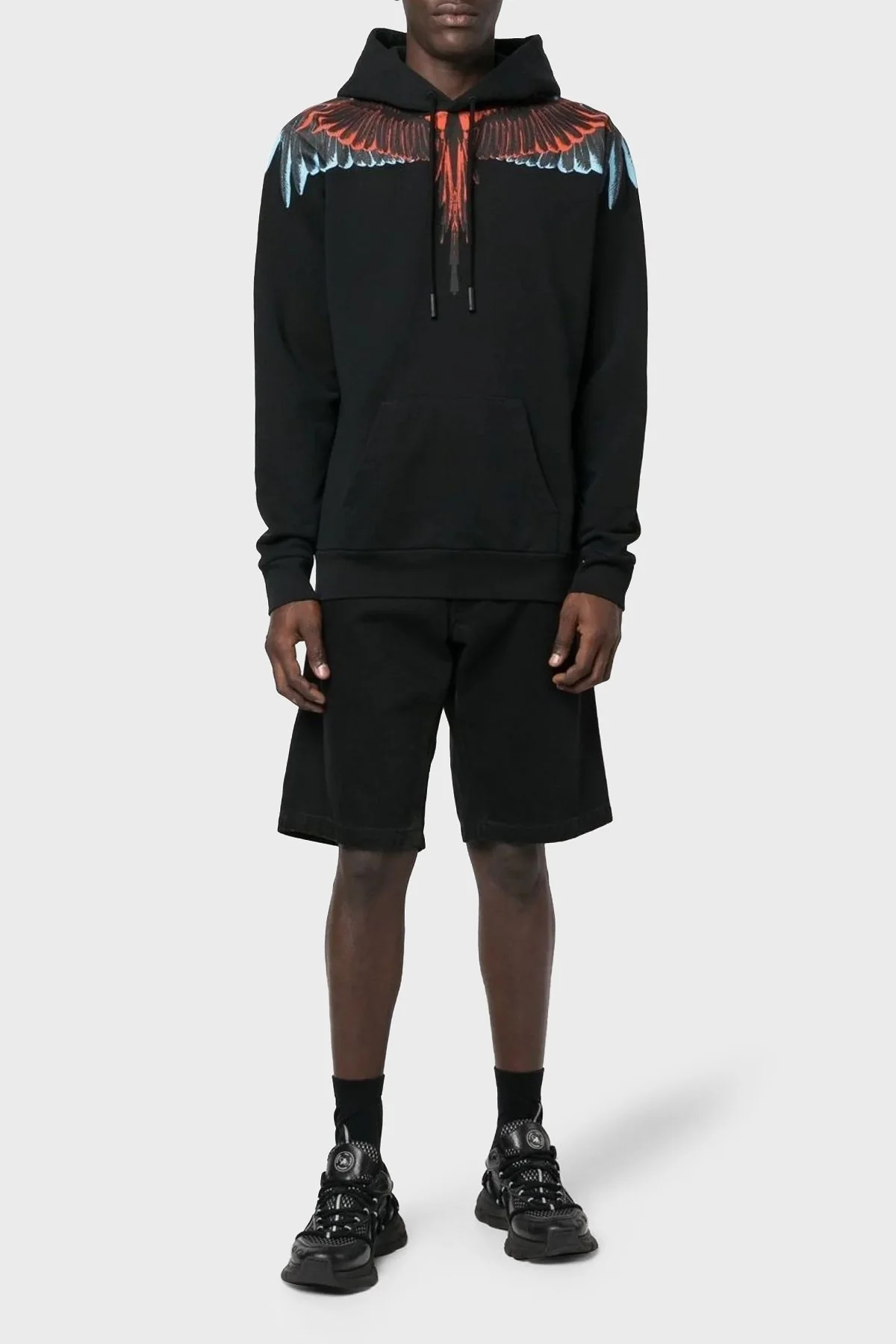 Marcelo Burlon Pamuklu Regular Fit Kapüşonlu Erkek Sweat CMBB007F22FLE0011020 SİYAH - 3