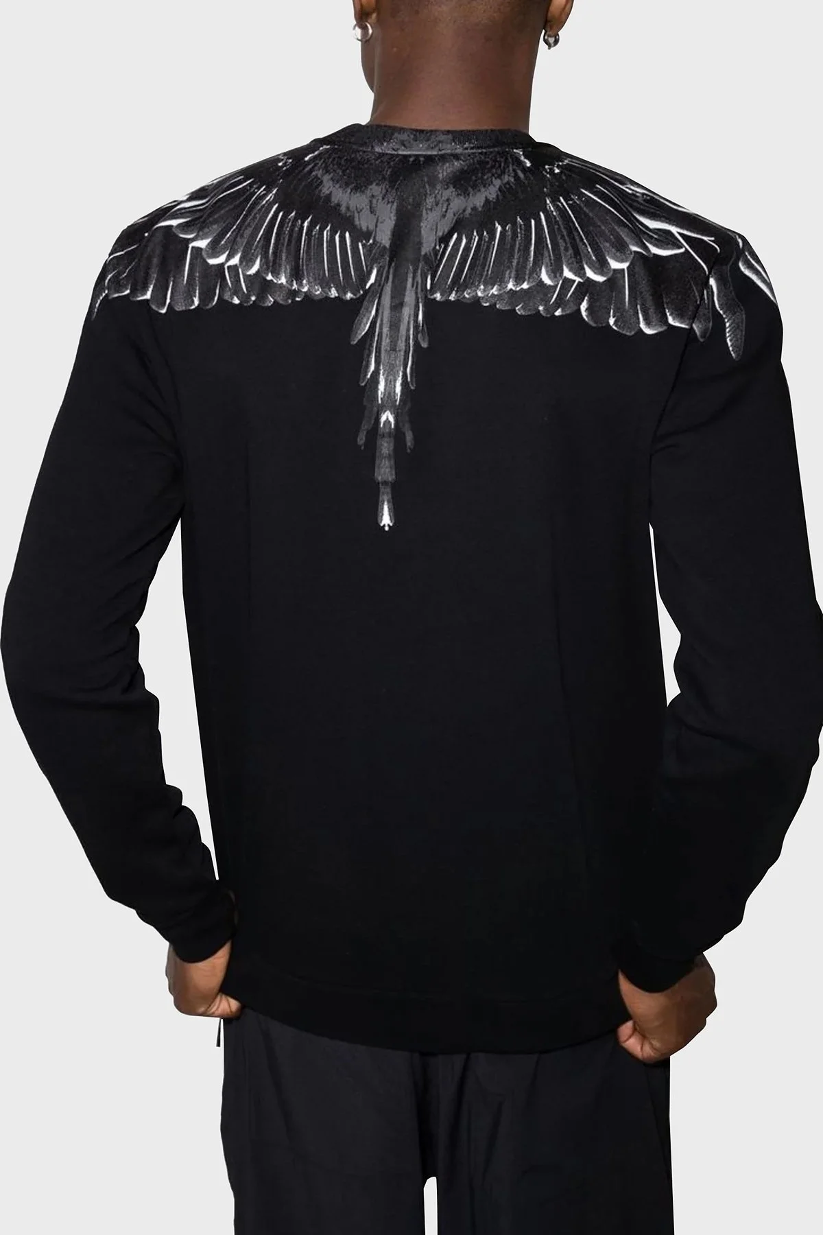 MARCELO BURLON｜SWEATSHIRTS (CMBA009C99FLE001 1001) Marcelo Burlon Pamuklu Relaxed Fit Bisiklet Yaka Erkek Sweat