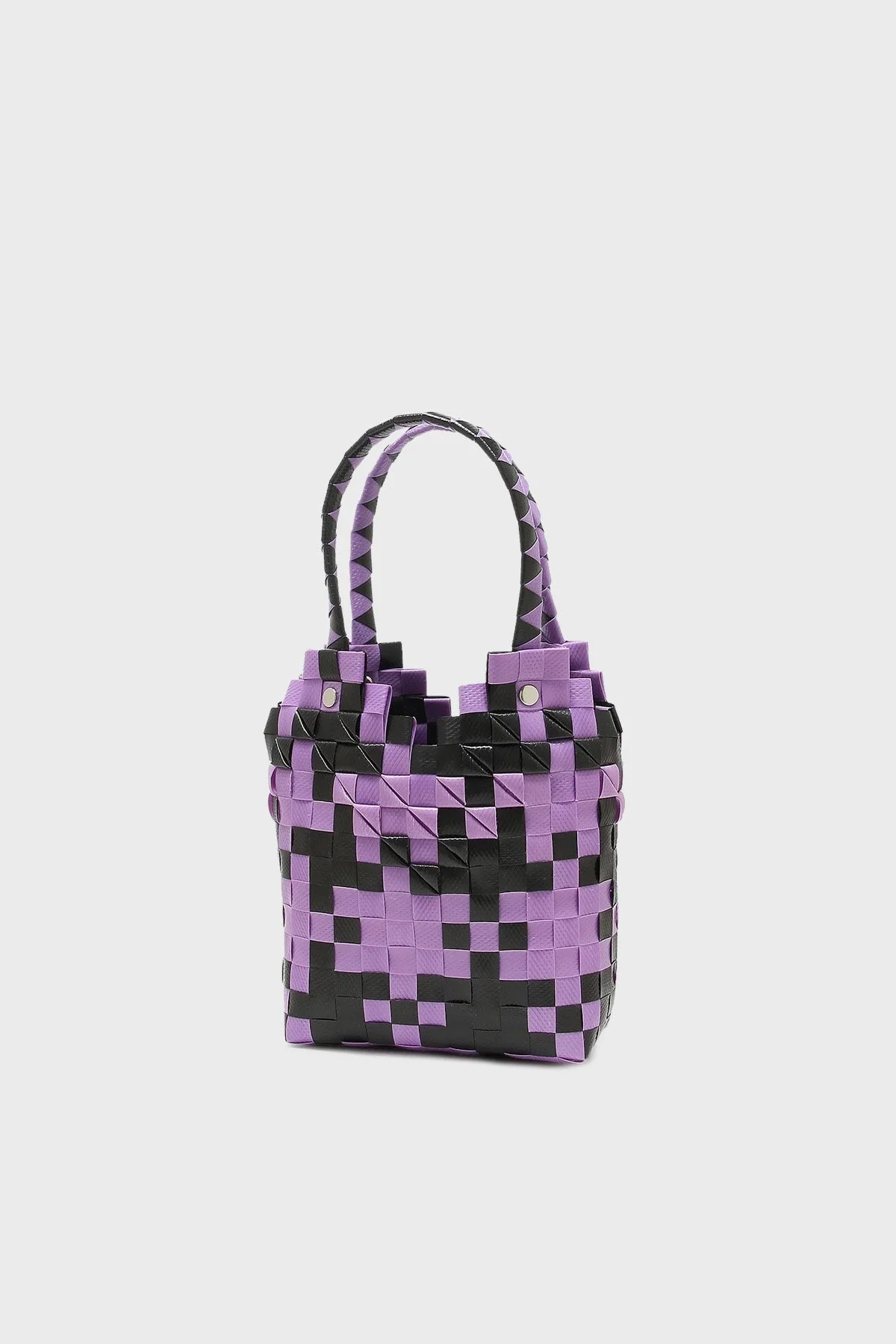 Marni 3D Sepet Örgü Bayan Çanta M00637 0M602 Lila-Siyah - 4