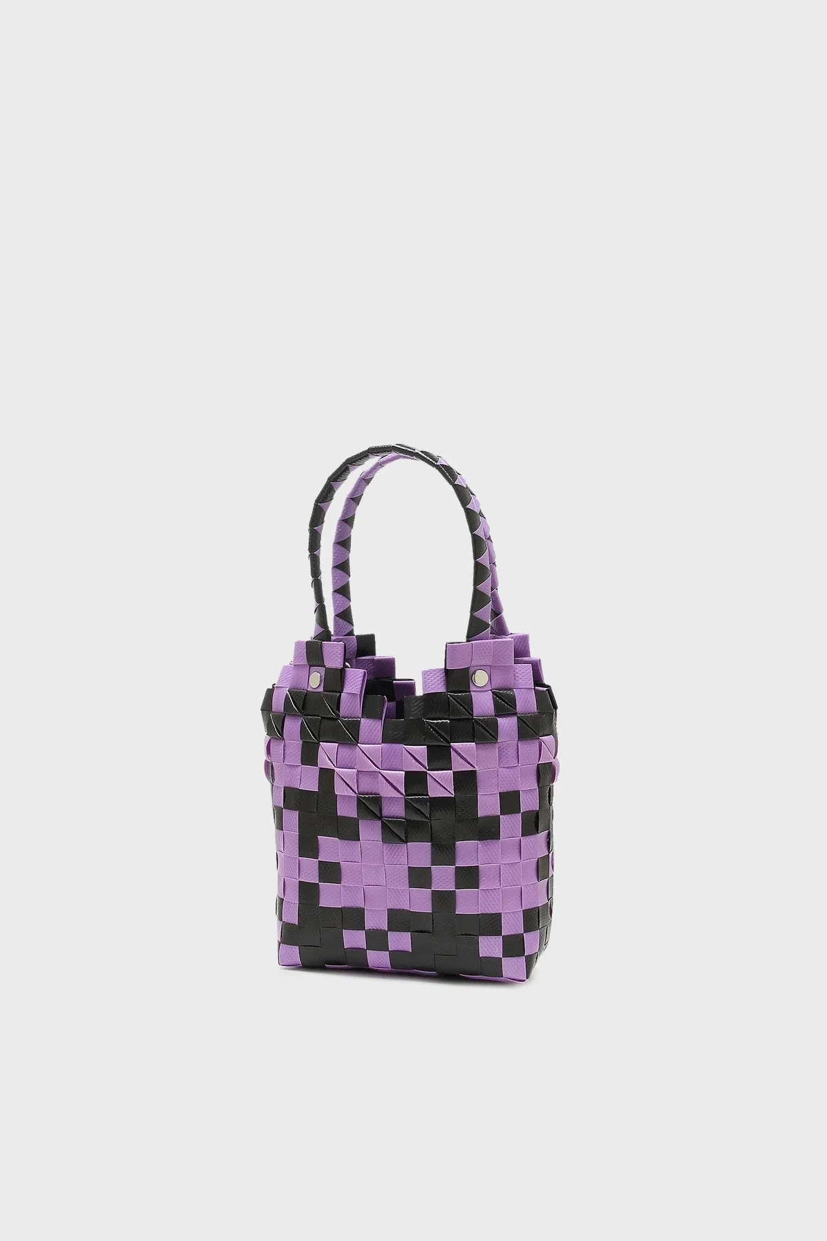 Marni 3D Sepet Örgü Bayan Çanta M00637 0M602 Lila-Siyah - 6