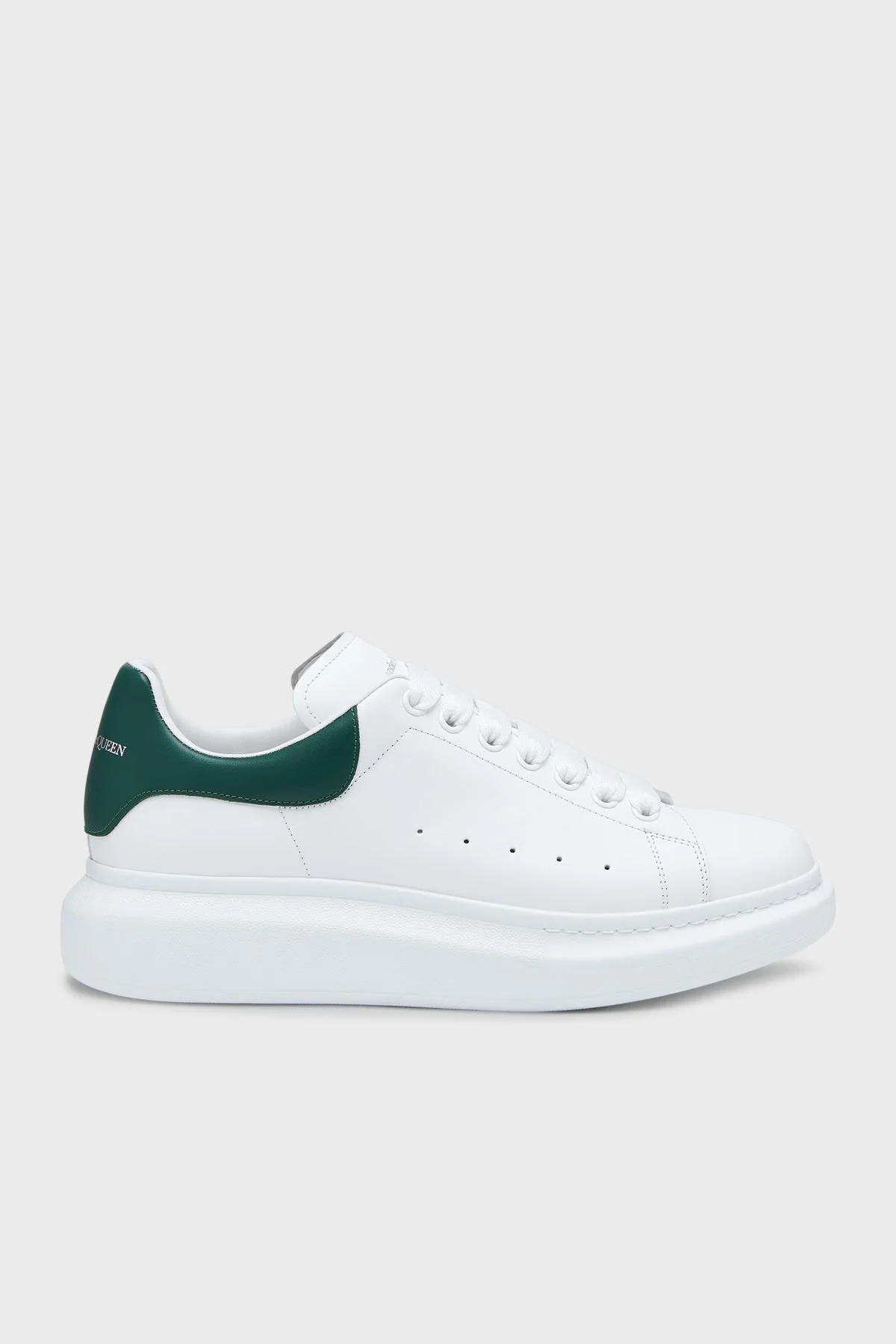McQueen Deri Logolu Kalın Taban Sneaker Erkek Ayakkabı 553680WIAEE 9197 BEYAZ - 1