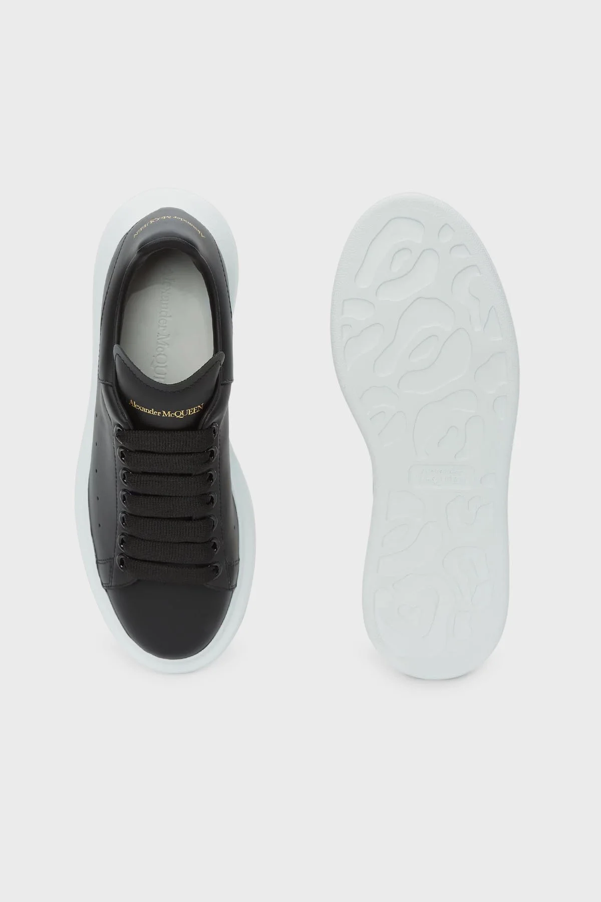 McQueen Hakiki Deri Kalın Tabanlı Sneaker Kadın Ayakkabı 553770 WIAIG 1002 SİYAH - 4