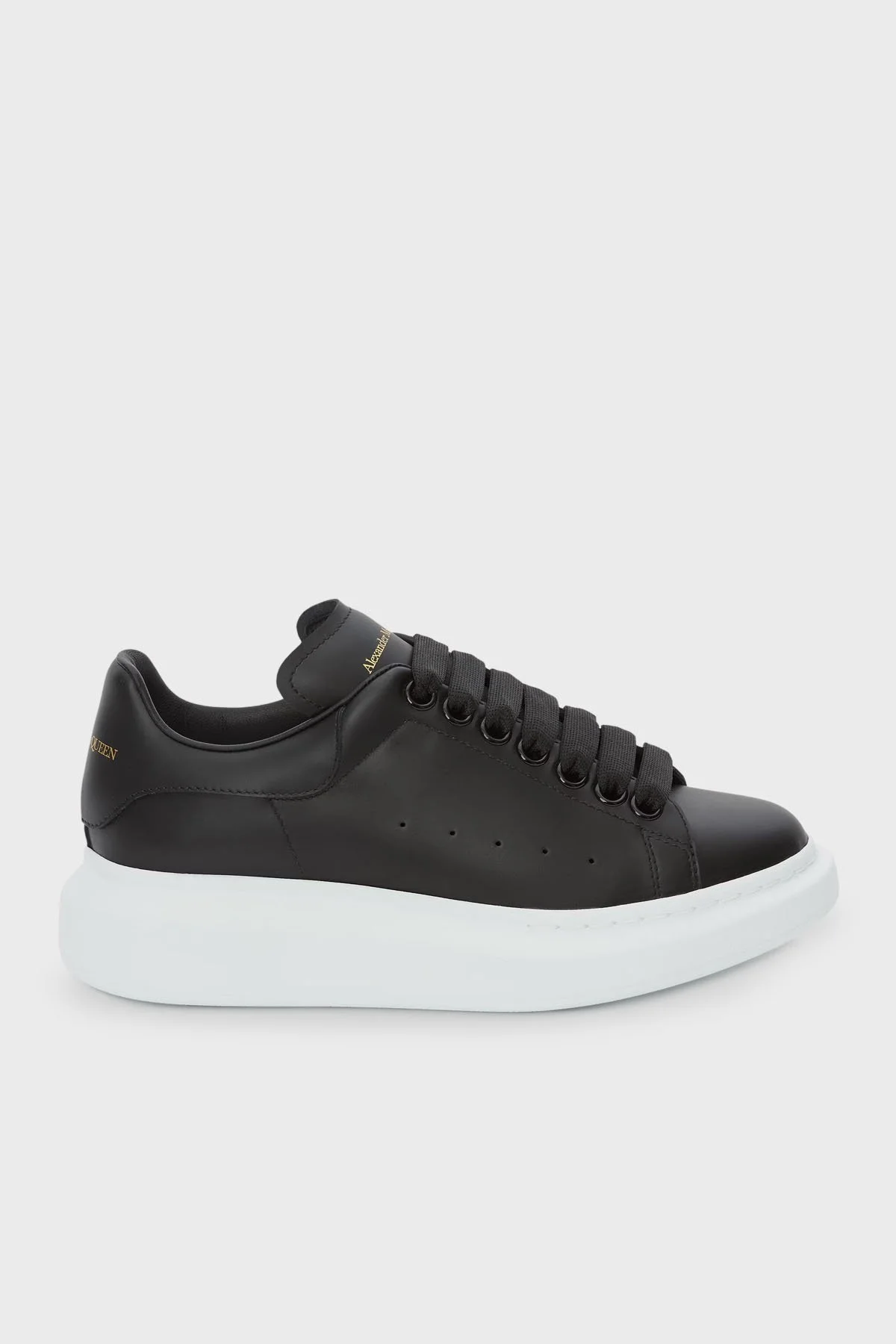 McQueen Hakiki Deri Kalın Tabanlı Sneaker Kadın Ayakkabı 553770 WIAIG 1002 SİYAH - 1