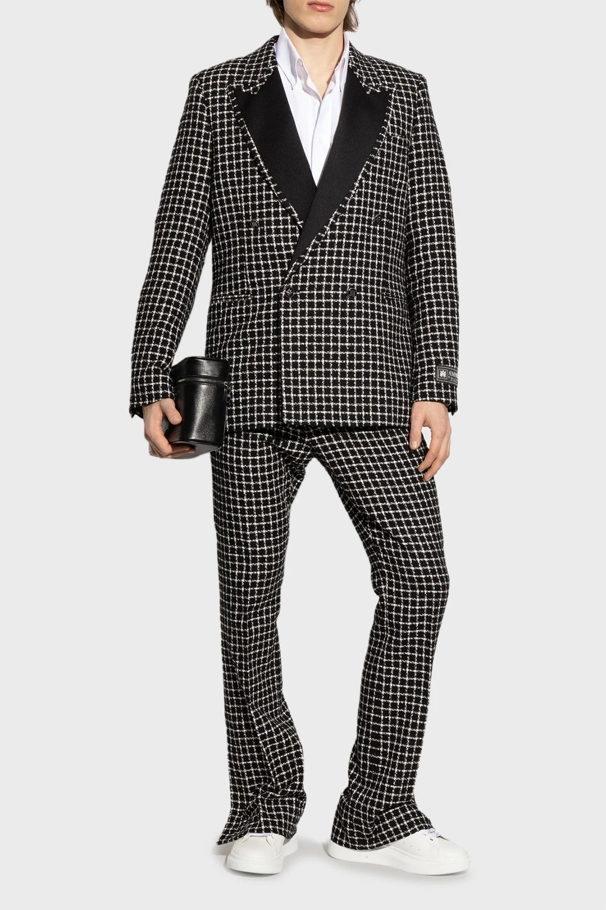 McQueen Logolu Deri Sneaker Erkek Ayakkabı 553680WIEEN 9061 BEYAZ-SİYAH - 8