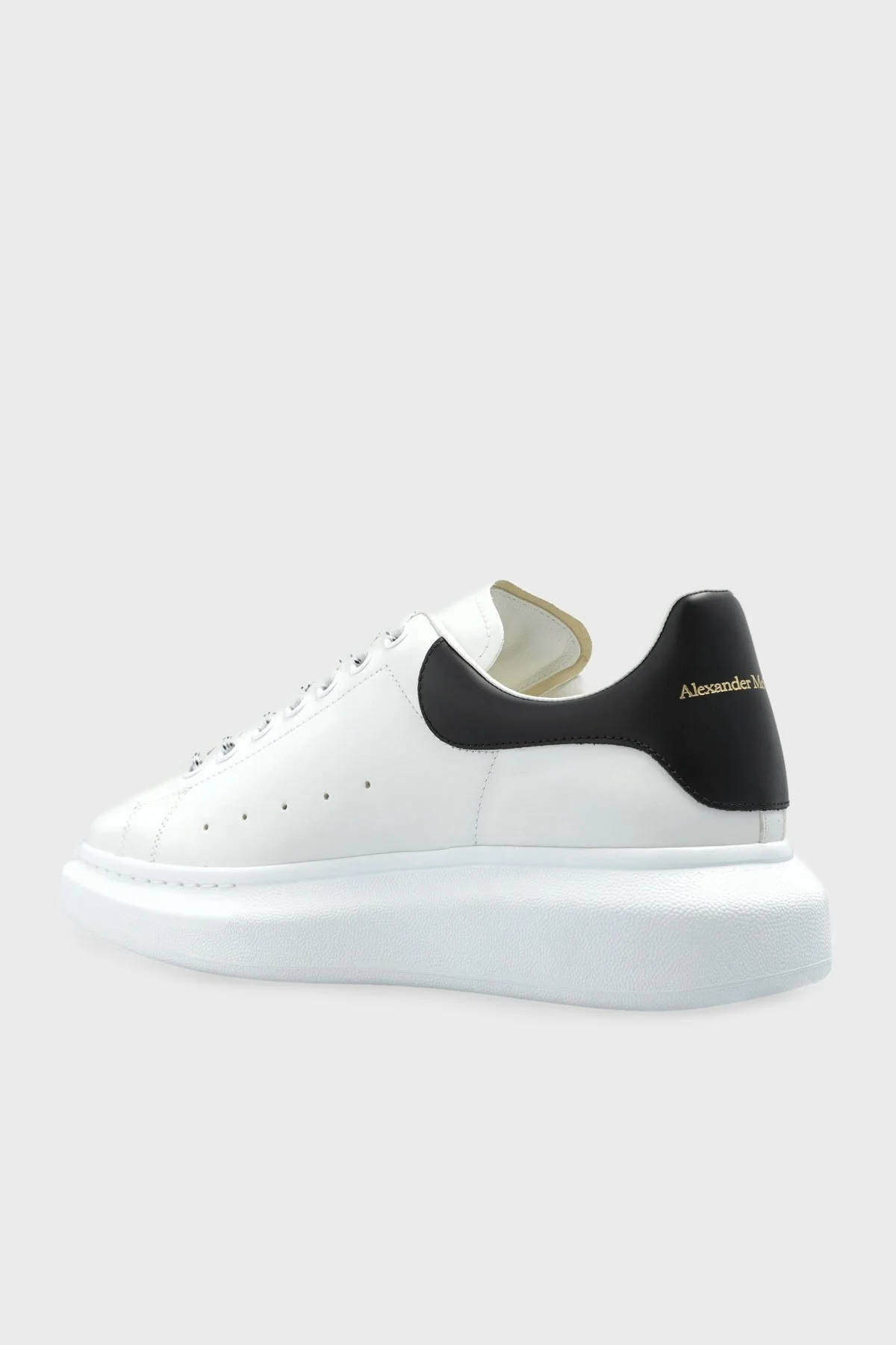 McQueen Logolu Deri Sneaker Erkek Ayakkabı 553680WIEEN 9061 BEYAZ-SİYAH - 12