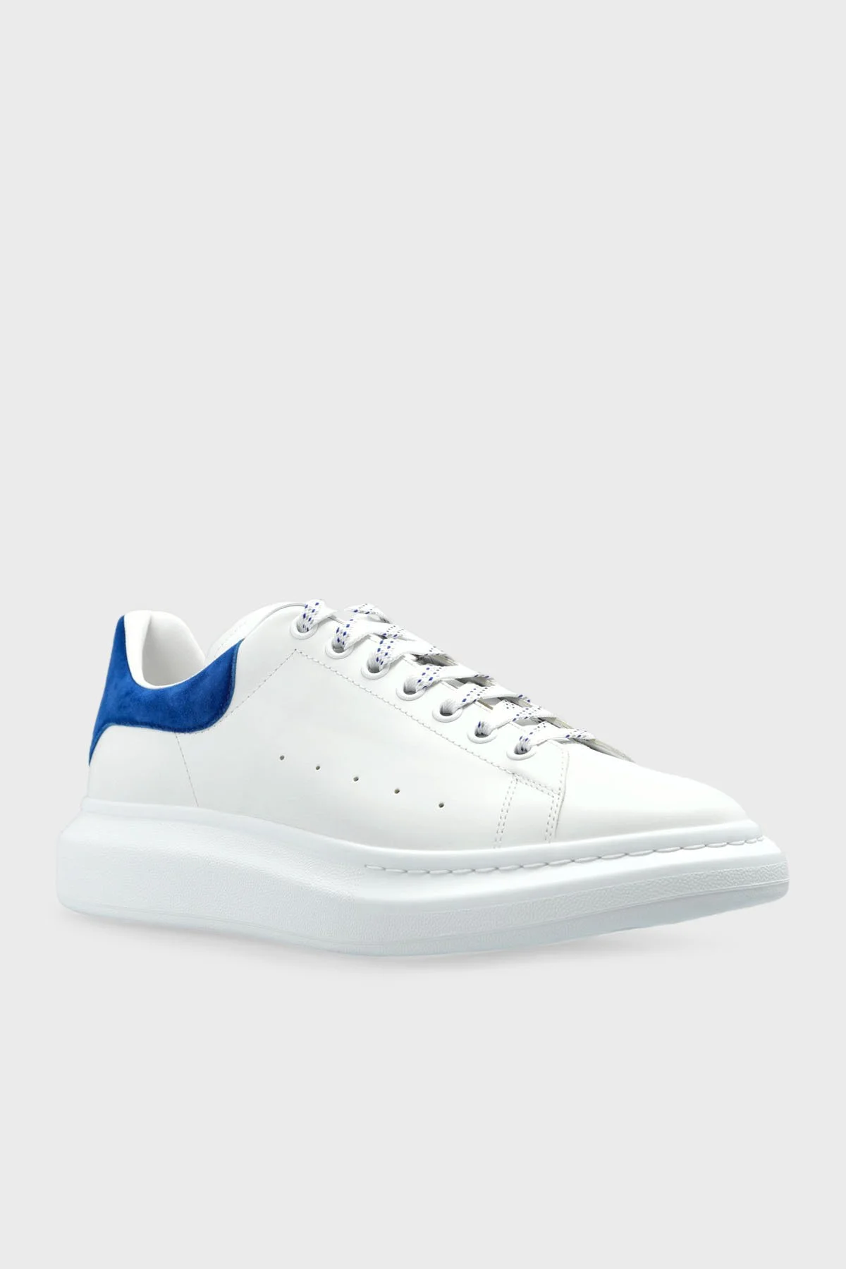 McQueen Logolu Hakiki Deri Kalın Taban Sneaker Erkek Ayakkabı 553680WIEF1 9086 BEYAZ-LACİVERT - 3