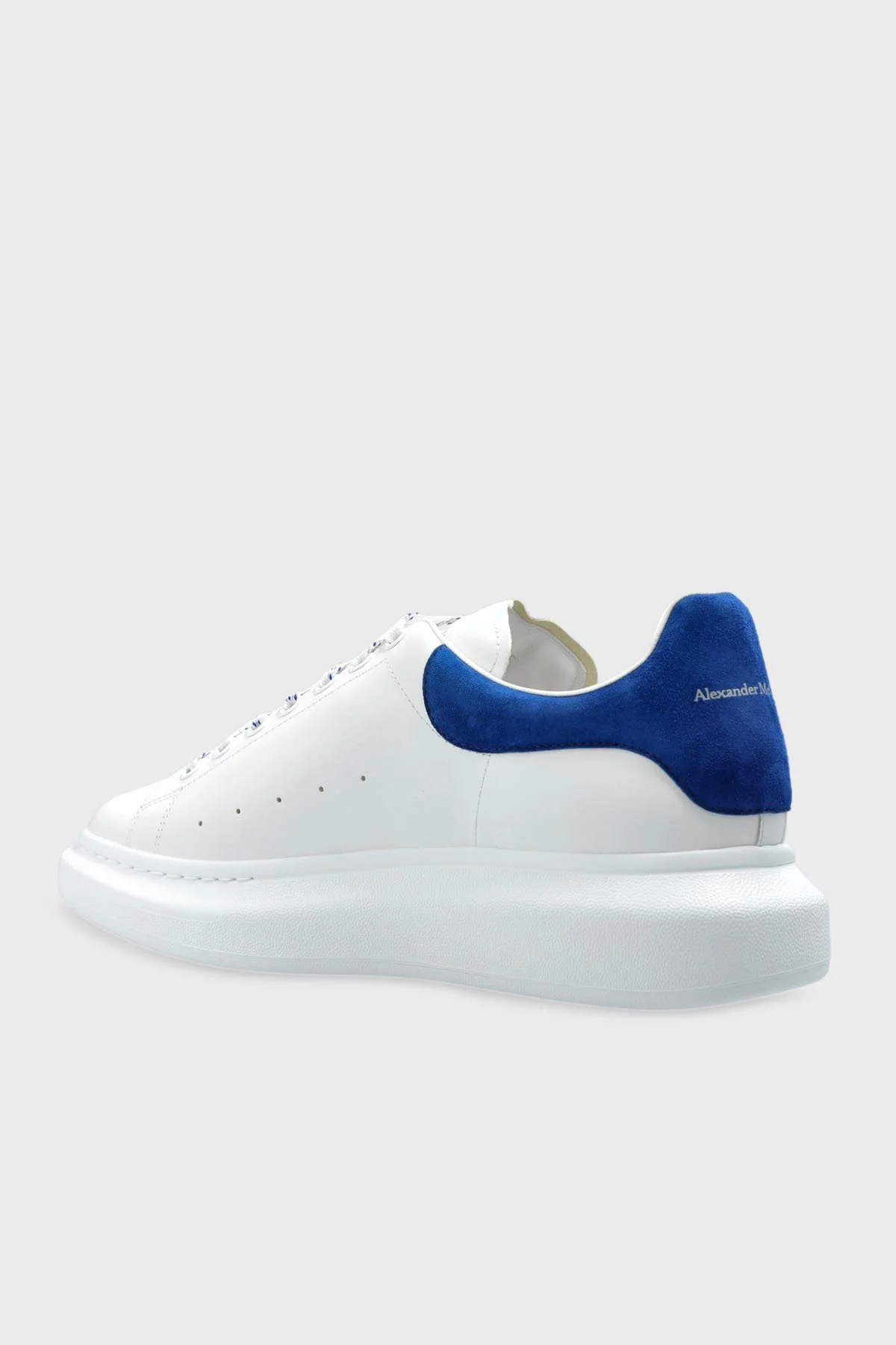 McQueen Logolu Hakiki Deri Kalın Taban Sneaker Erkek Ayakkabı 553680WIEF1 9086 BEYAZ-LACİVERT - 4
