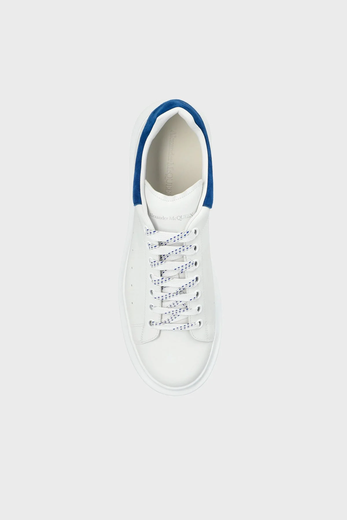 McQueen Logolu Hakiki Deri Kalın Taban Sneaker Erkek Ayakkabı 553680WIEF1 9086 BEYAZ-LACİVERT - 5