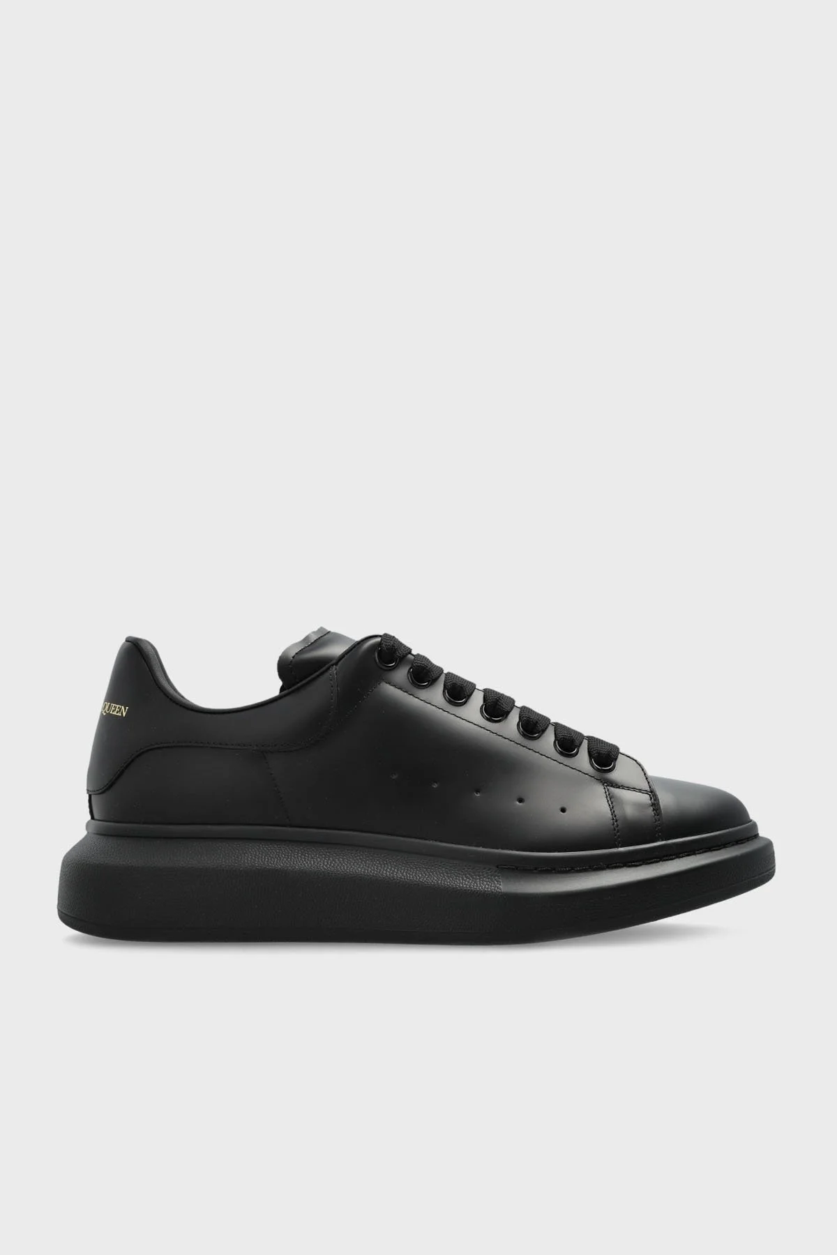 McQueen Logolu Hakiki Deri Kalın Taban Sneaker Erkek Ayakkabı 553680WWAAN 1002 SİYAH - 1