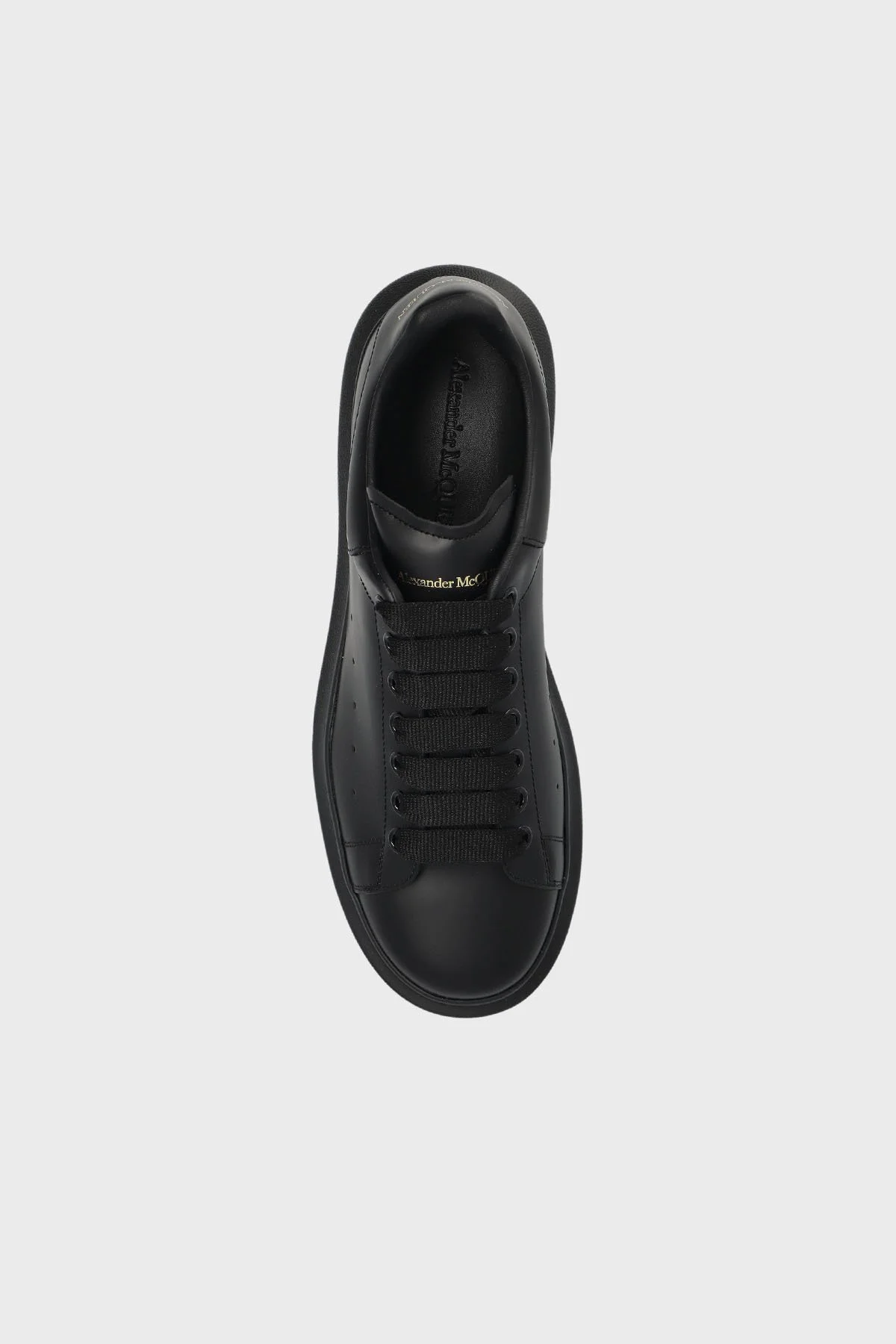McQueen Logolu Hakiki Deri Kalın Taban Sneaker Erkek Ayakkabı 553680WWAAN 1002 Siyah - 4