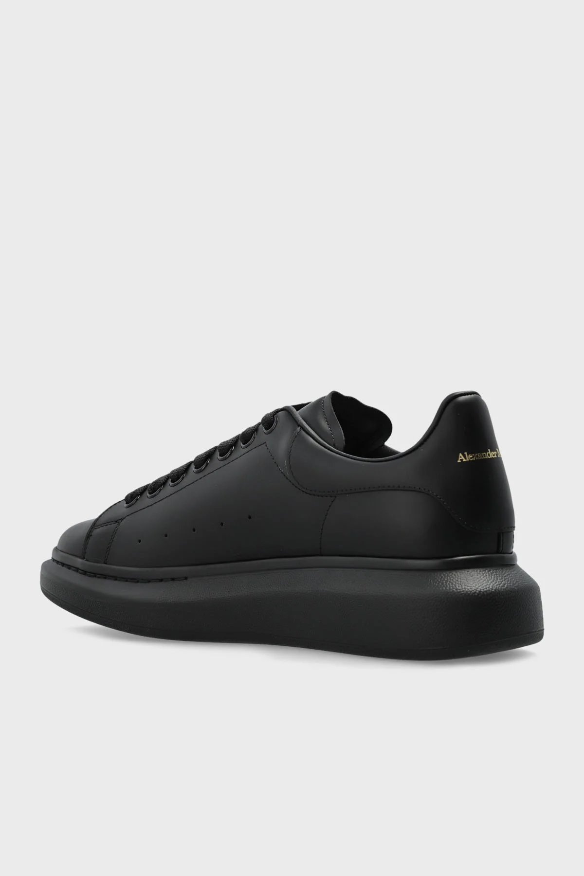 McQueen Logolu Hakiki Deri Kalın Taban Sneaker Erkek Ayakkabı 553680WWAAN 1002 Siyah - 5
