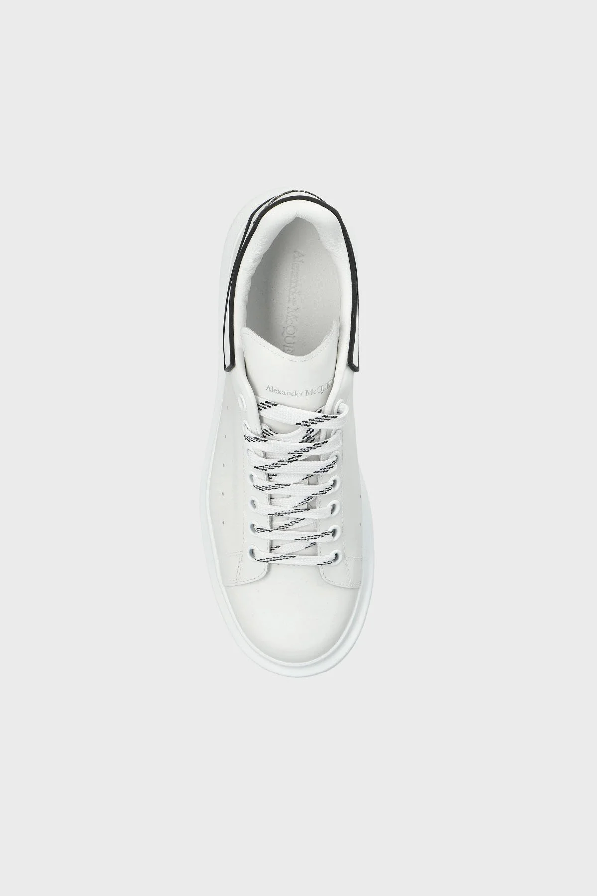 McQueen Logolu Hakiki Deri Kalın Taban Sneaker Erkek Ayakkabı 625156WIAII 9074 BEYAZ - 4