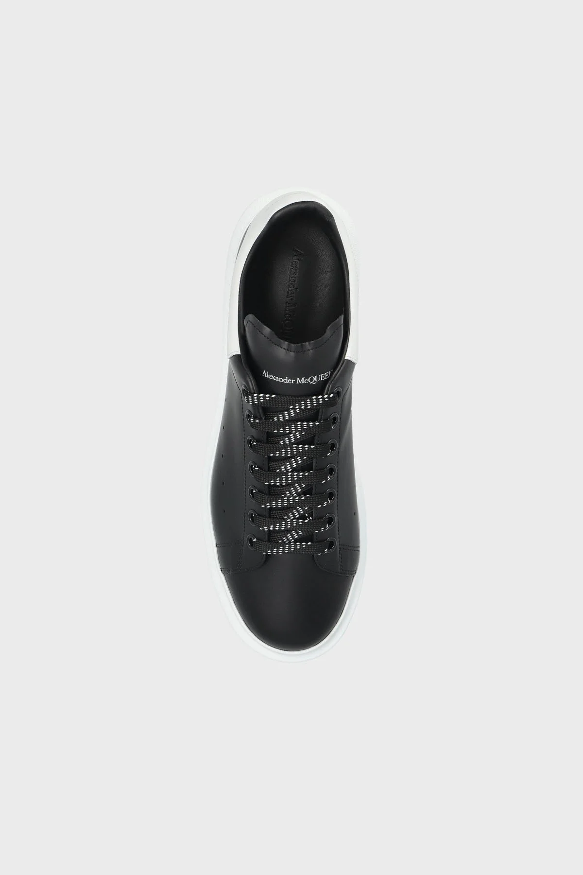 McQueen Logolu Hakiki Deri Sneaker Erkek Ayakkabı 553680 WIAIG 1070 SİYAH-BEYAZ - 4