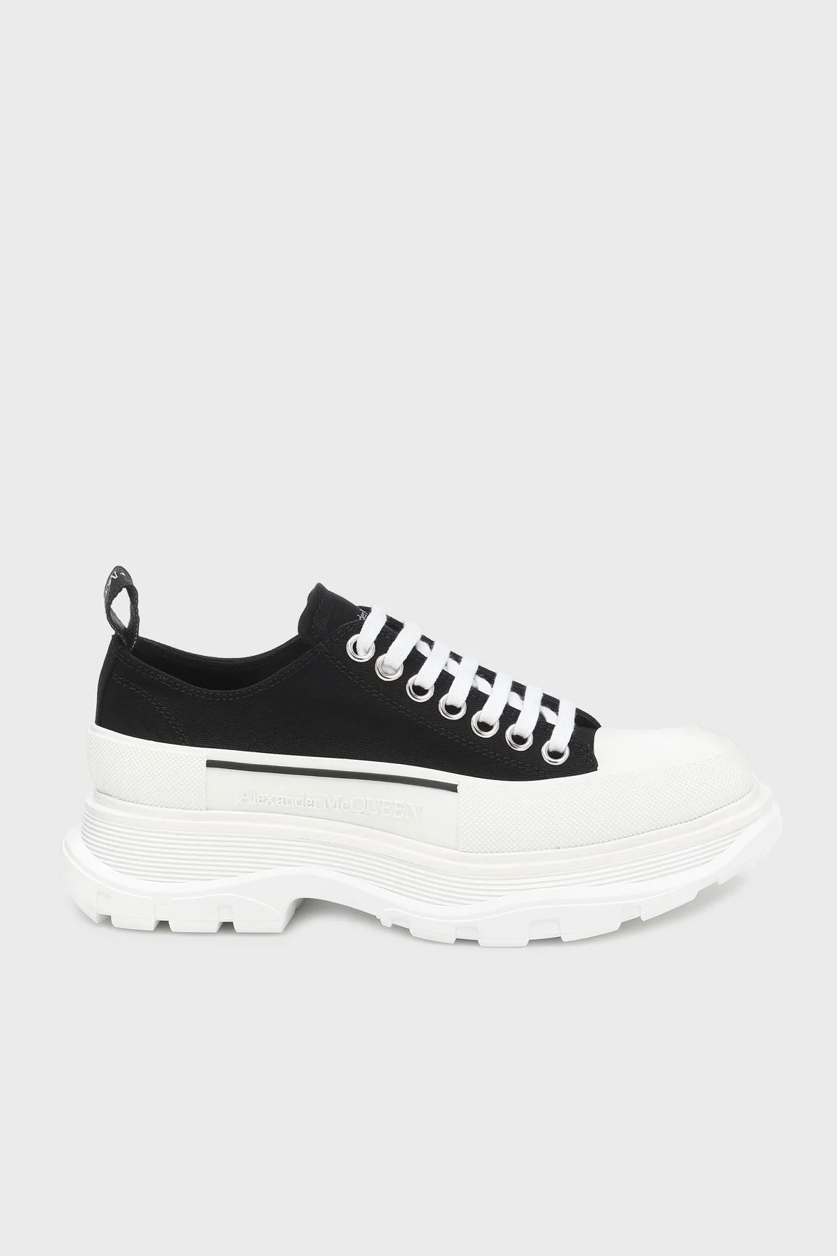 McQueen Pamuklu Kalın Tabanlı Sneaker Kadın Ayakkabı 697072W4AAQ 1070 SİYAH-BEYAZ - 1