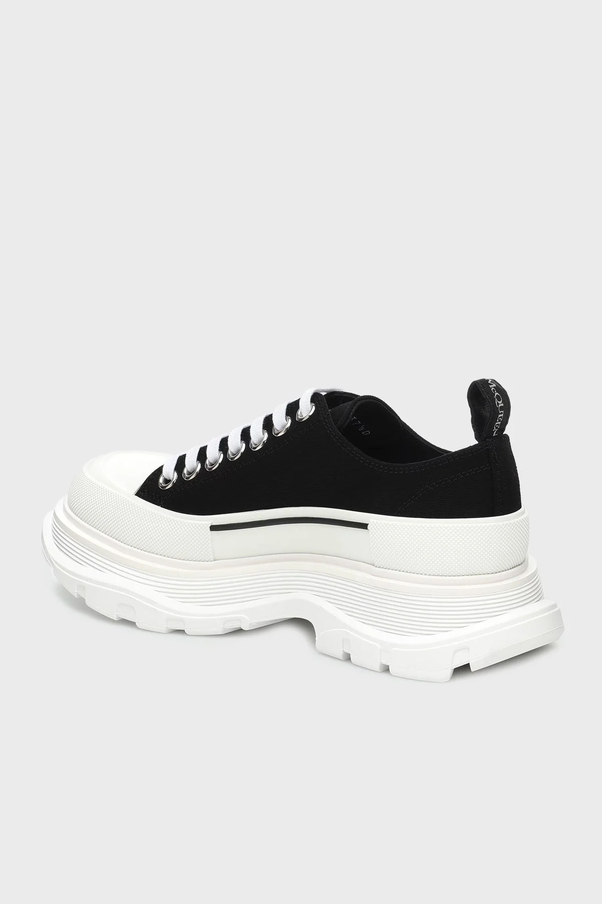 McQueen Pamuklu Kalın Tabanlı Sneaker Kadın Ayakkabı 697072W4AAQ 1070 SİYAH-BEYAZ - 4