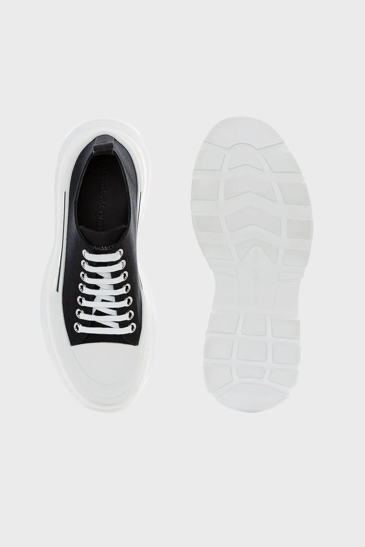 McQueen Pamuklu Kalın Tabanlı Sneaker Erkek Ayakkabı 705660W4AAQ 1070 SİYAH - 4