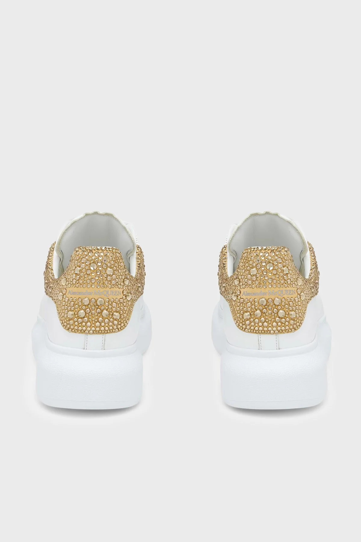 McQueen Taş Detaylı Deri Sneaker Kadın Ayakkabı 666407WIAE7 9170 Beyaz-gold - 4
