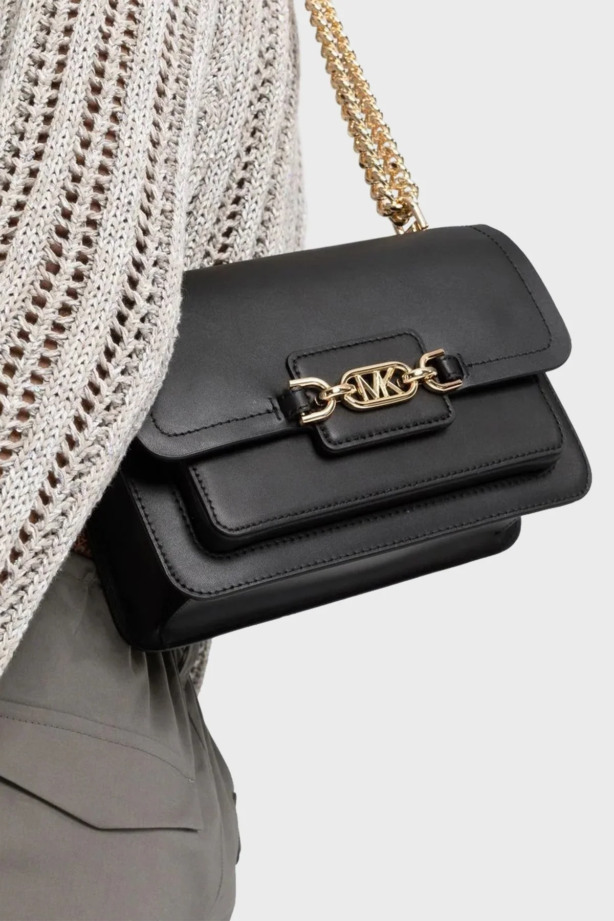 Michael Kors % 100 Deri Ayarlanabilir Omuz Askılı 30S2G7HL3L001 Bayan Çanta 30S2G7HL3L 001 SİYAH - 3