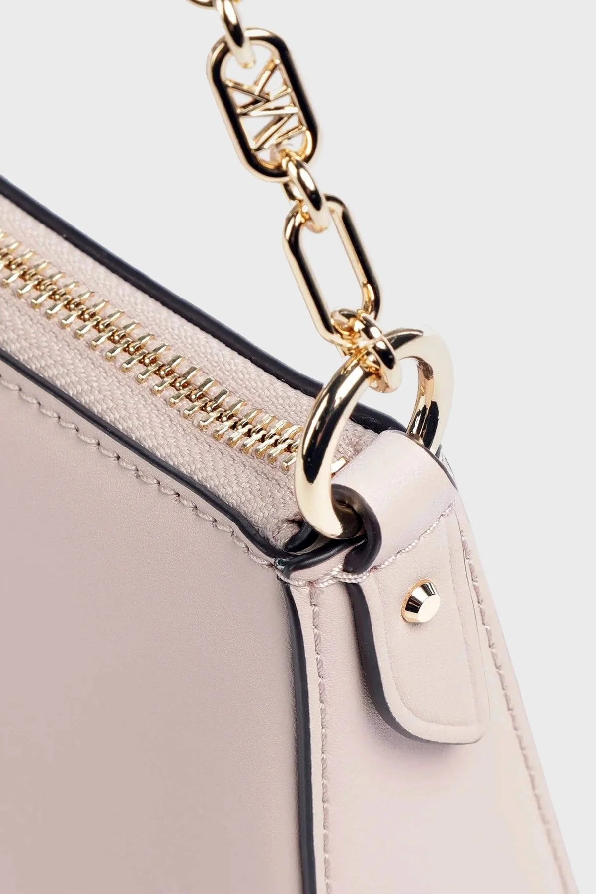 Michael Kors % 100 Deri Logolu Zincir Askılı 32H3G8EW6L187 Bayan Çanta 32H3G8EW6L 187 PUDRA - 9