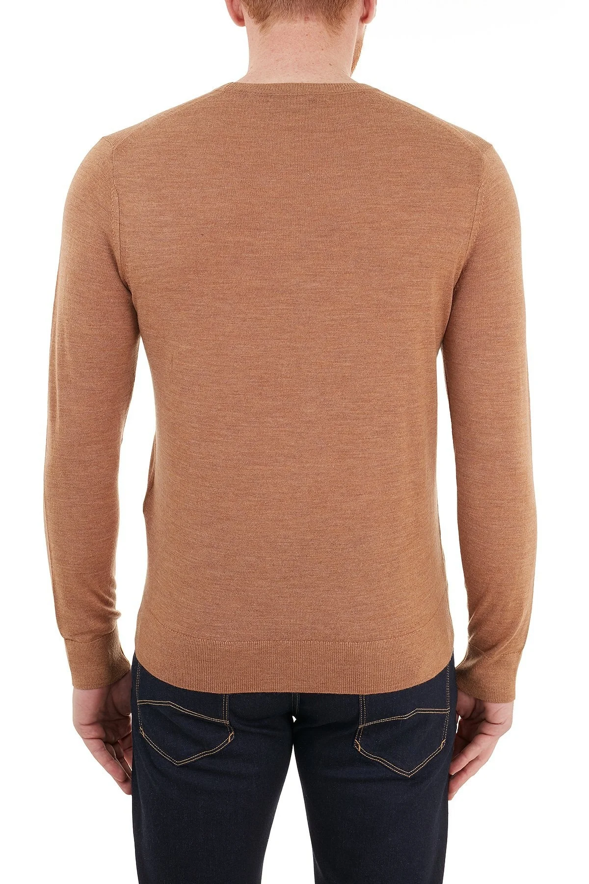 Michael Kors % 100 Yünlü Bisiklet Yaka CF06L4K2DG209 Erkek Kazak CF06L4K2DG 209 CAMEL - 2