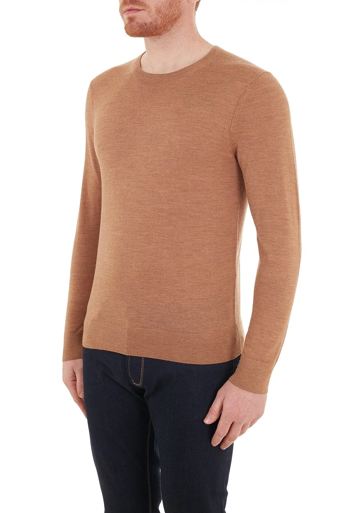 Michael Kors % 100 Yünlü Bisiklet Yaka CF06L4K2DG209 Erkek Kazak CF06L4K2DG 209 CAMEL - 3