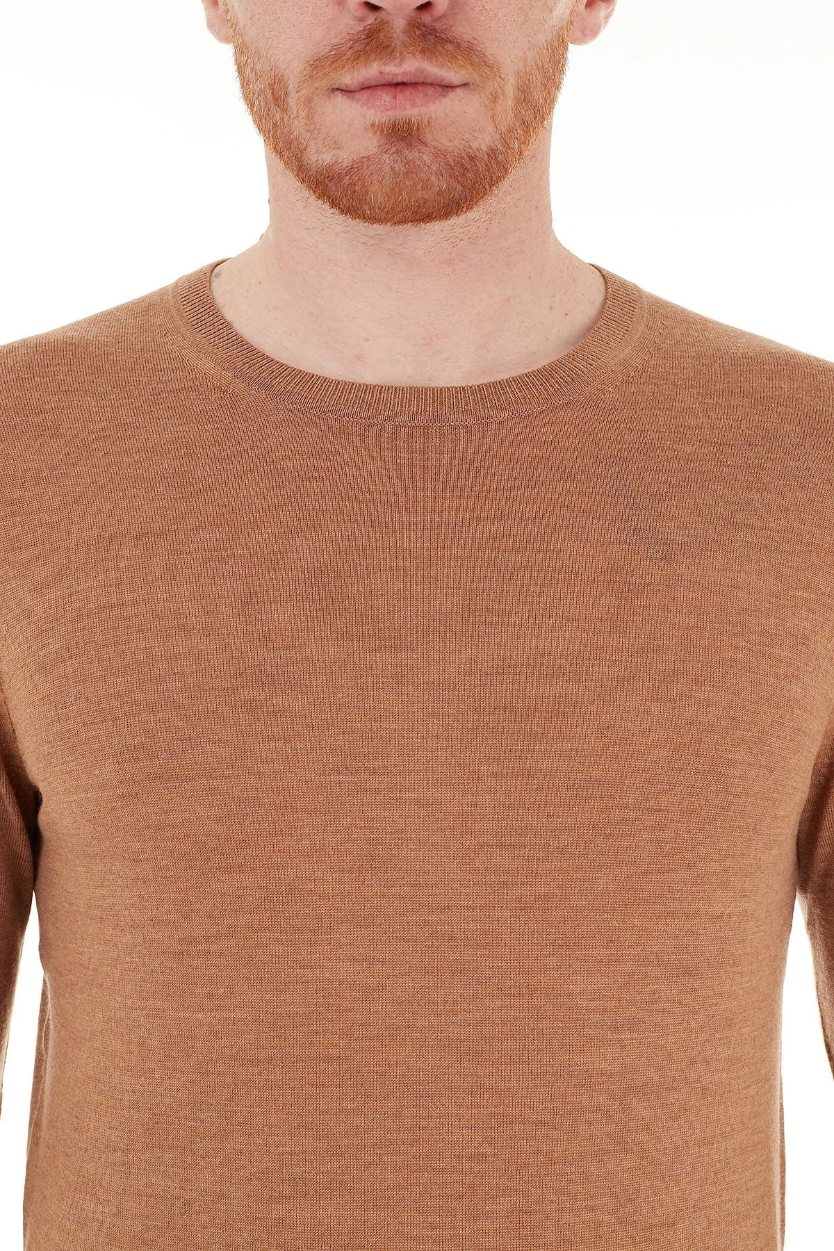 Michael Kors % 100 Yünlü Bisiklet Yaka CF06L4K2DG209 Erkek Kazak CF06L4K2DG 209 CAMEL - 5