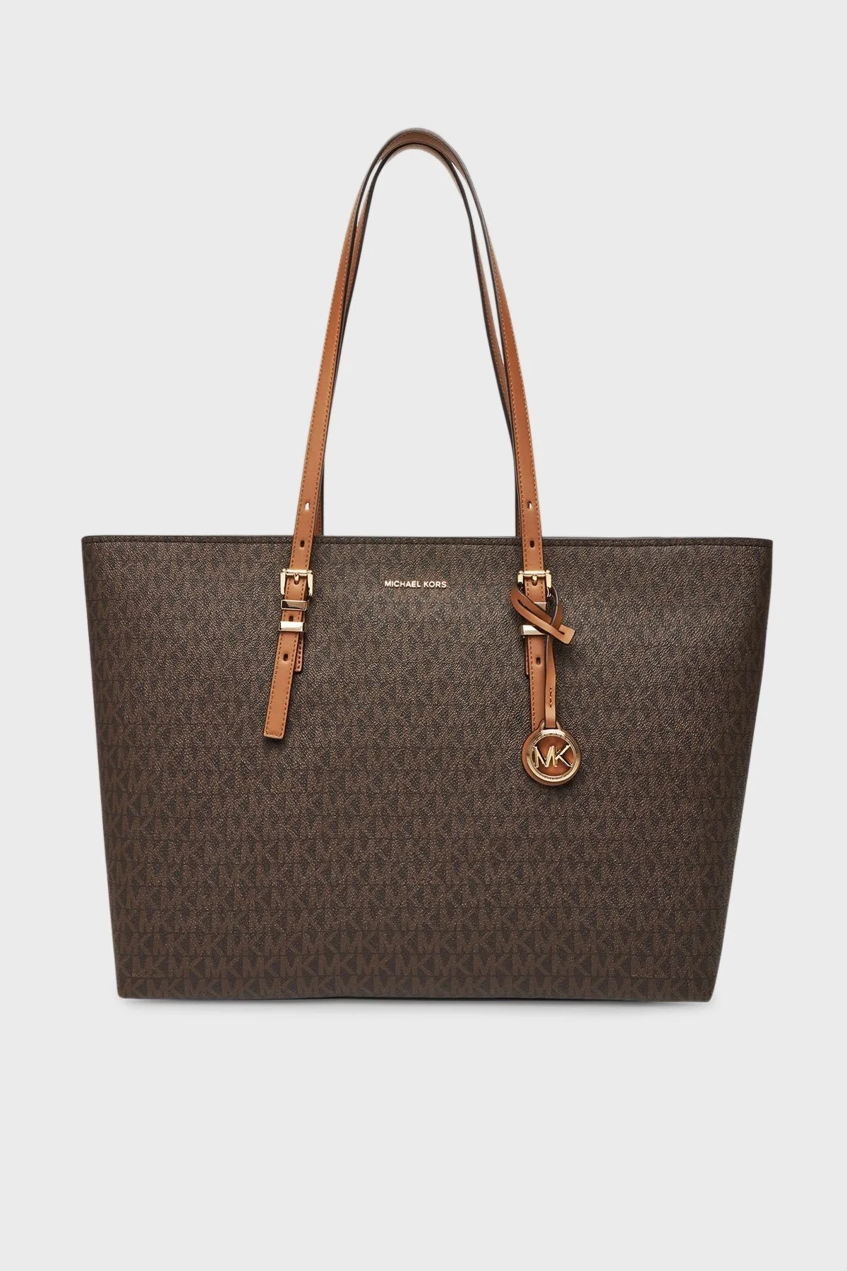 Michael Kors 4G Logo Baskılı Ayarlanabilir Tutma Saplı Büyük Tote 30T5GQNT9B252 Bayan Çanta 30T5GQNT9B 252 KAHVE - 1