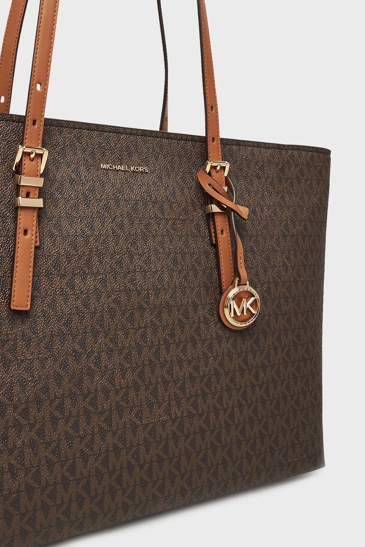 Michael Kors 4G Logo Baskılı Ayarlanabilir Tutma Saplı Büyük Tote 30T5GQNT9B252 Bayan Çanta 30T5GQNT9B 252 KAHVE - 5