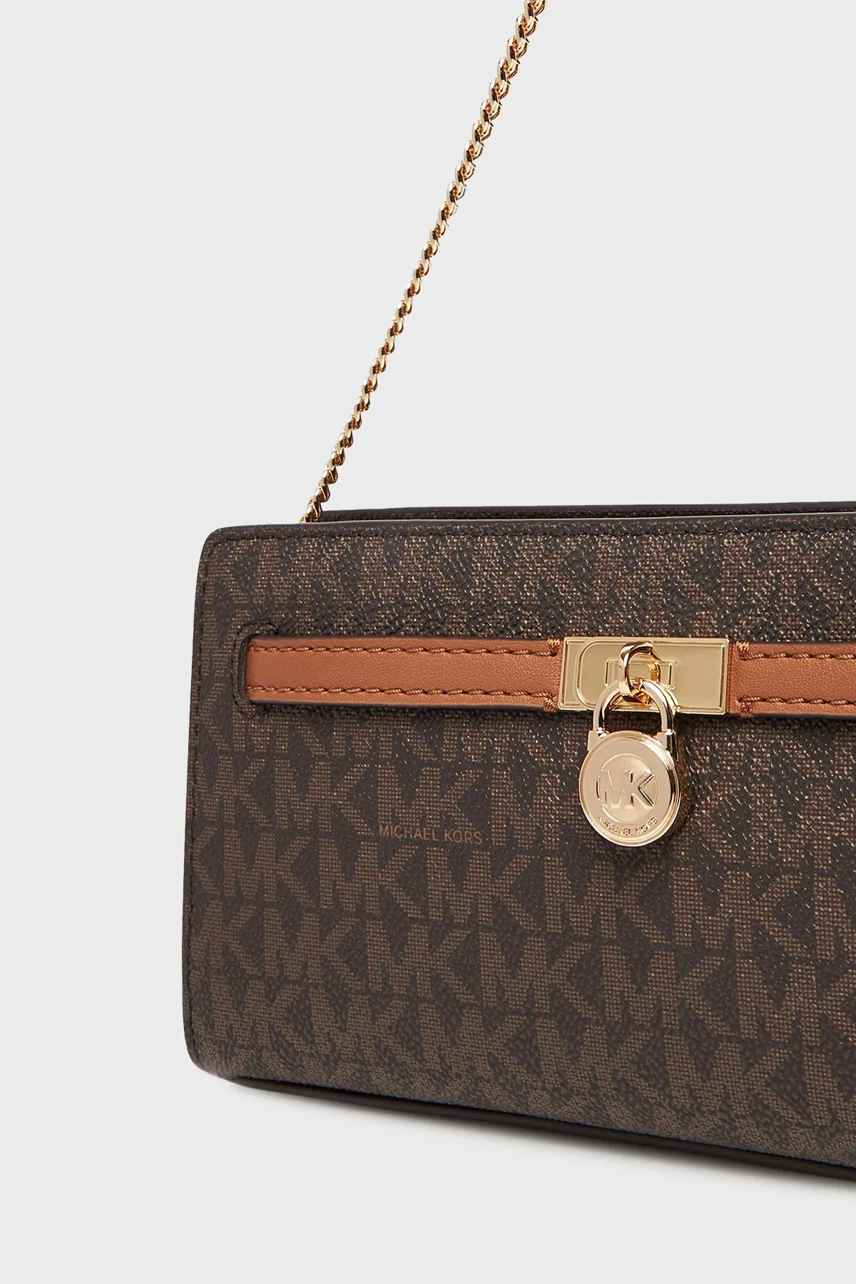 Michael Kors 4G Logo Baskılı Çıkarılabilir Zincir Askılı Small 32F5GNXC0B252 Kadın Çanta 32F5GNXC0B 252 KAHVE - 6