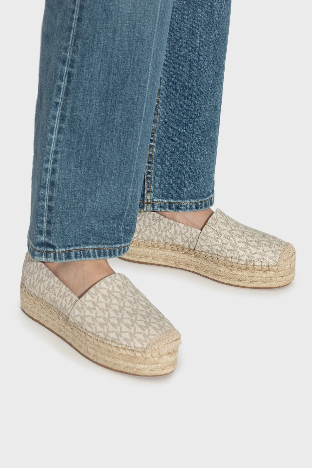 Michael Kors 4G Logo Baskılı Platform Taban 40S5LYFP1B150 Bayan Espadril 40S5LYFP1B 150 EKRU - 8