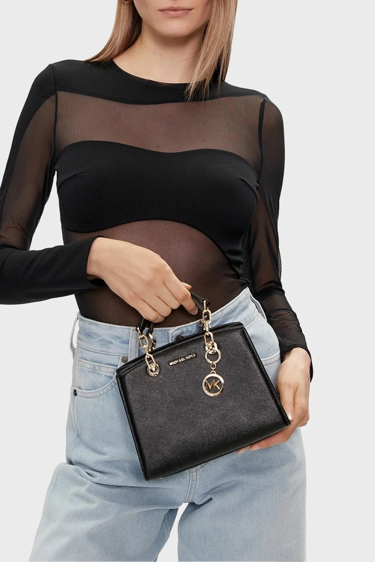 Michael Kors Çıkarılabilir Askılı Hakiki Deri 32S4GCYC1T001 Bayan Çanta 32S4GCYC1T 001 SİYAH - 2