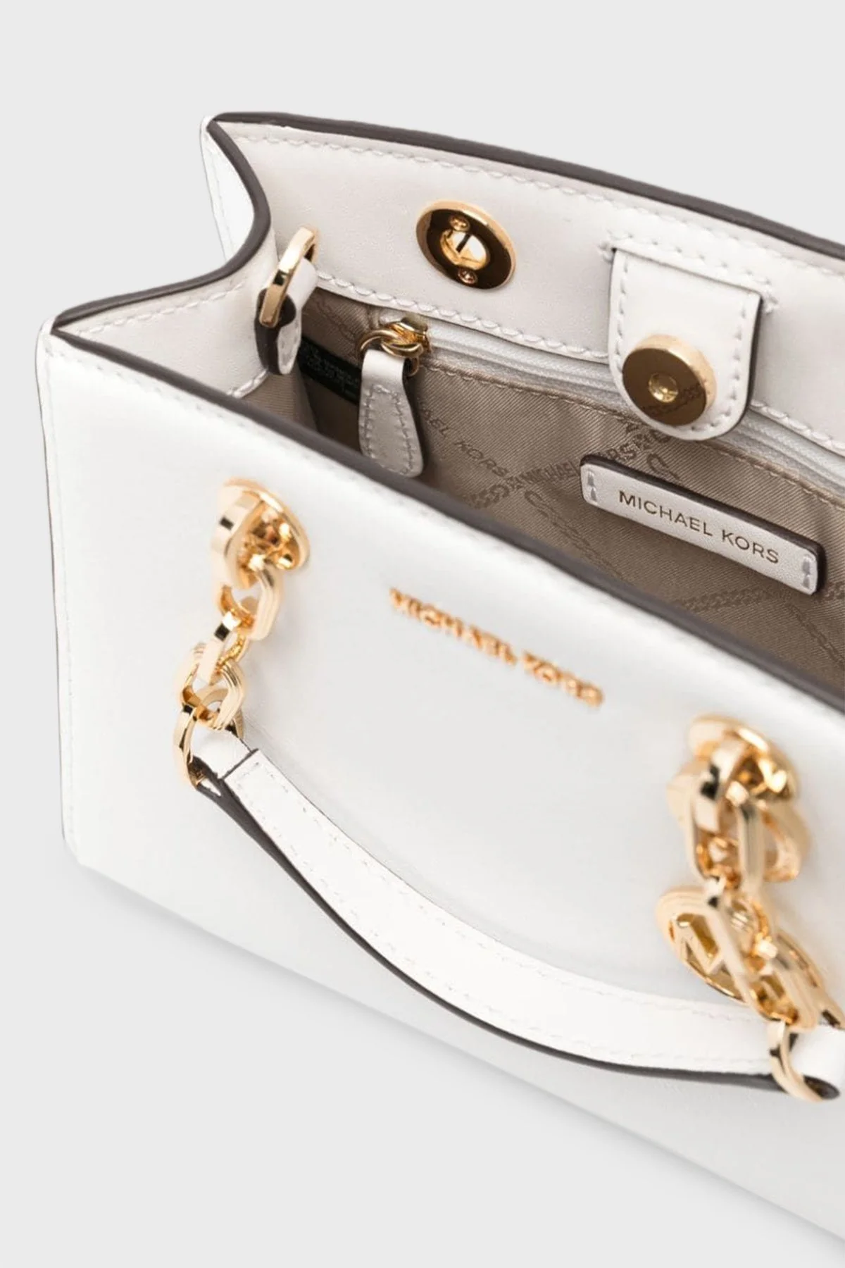 Michael Kors Çıkarılabilir Askılı Hakiki Deri 32S4GCYC1T085 Bayan Çanta 32S4GCYC1T 085 BEYAZ - 4