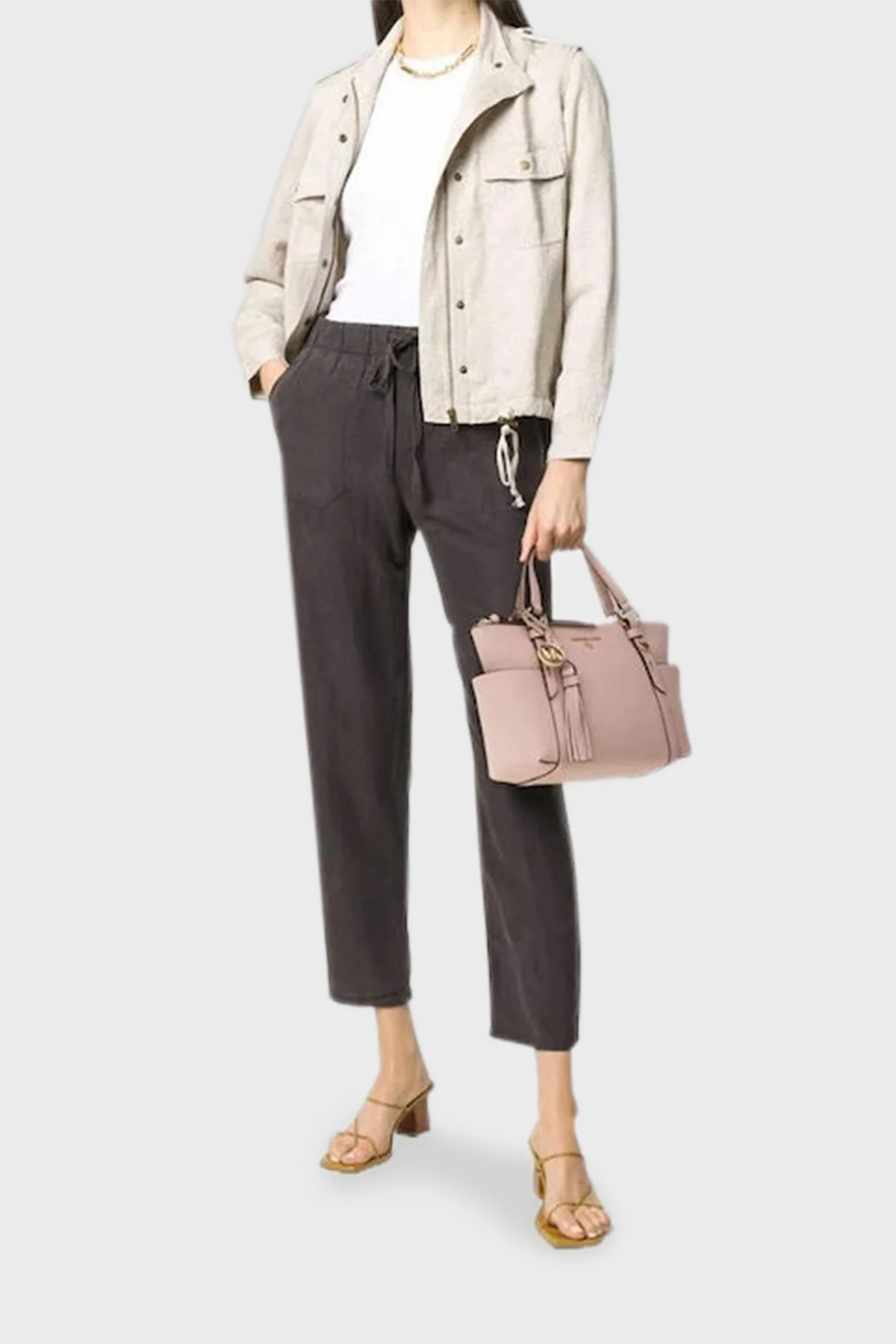 Michael Kors Çıkarılabilir Uzatma Askılı Hakiki Deri 30T0GNXT1L187 Bayan Çanta 30T0GNXT1L 187 PUDRA - 2