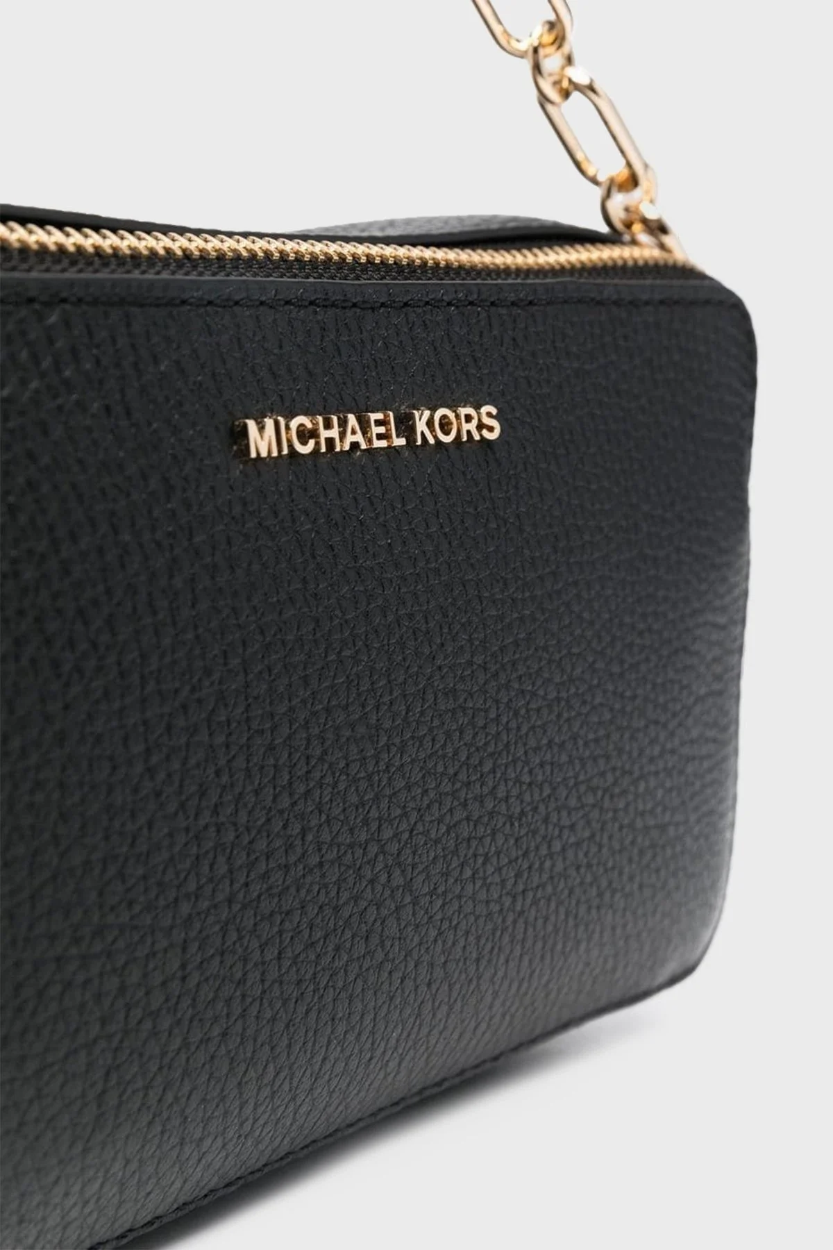 Michael Kors Deri Çift Fermuarlı Jet Set Küçük Çakıllı 32S3GJ6C1L001 Bayan Çanta 32S3GJ6C1L 001 SİYAH - 4