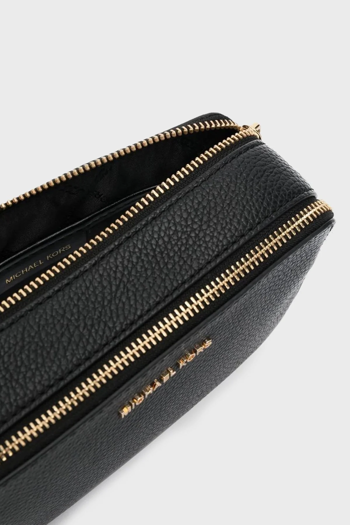 Michael Kors Deri Çift Fermuarlı Jet Set Küçük Çakıllı 32S3GJ6C1L001 Bayan Çanta 32S3GJ6C1L 001 SİYAH - 5