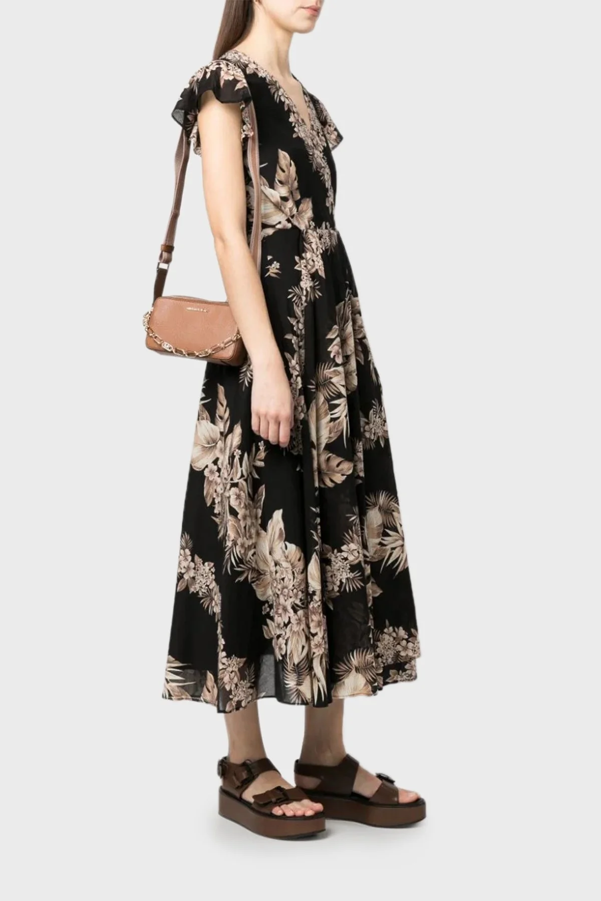 Michael Kors Deri Çift Fermuarlı Jet Set Küçük Çakıllı 32S3GJ6C1L230 Bayan Çanta 32S3GJ6C1L 230 TABA - 2