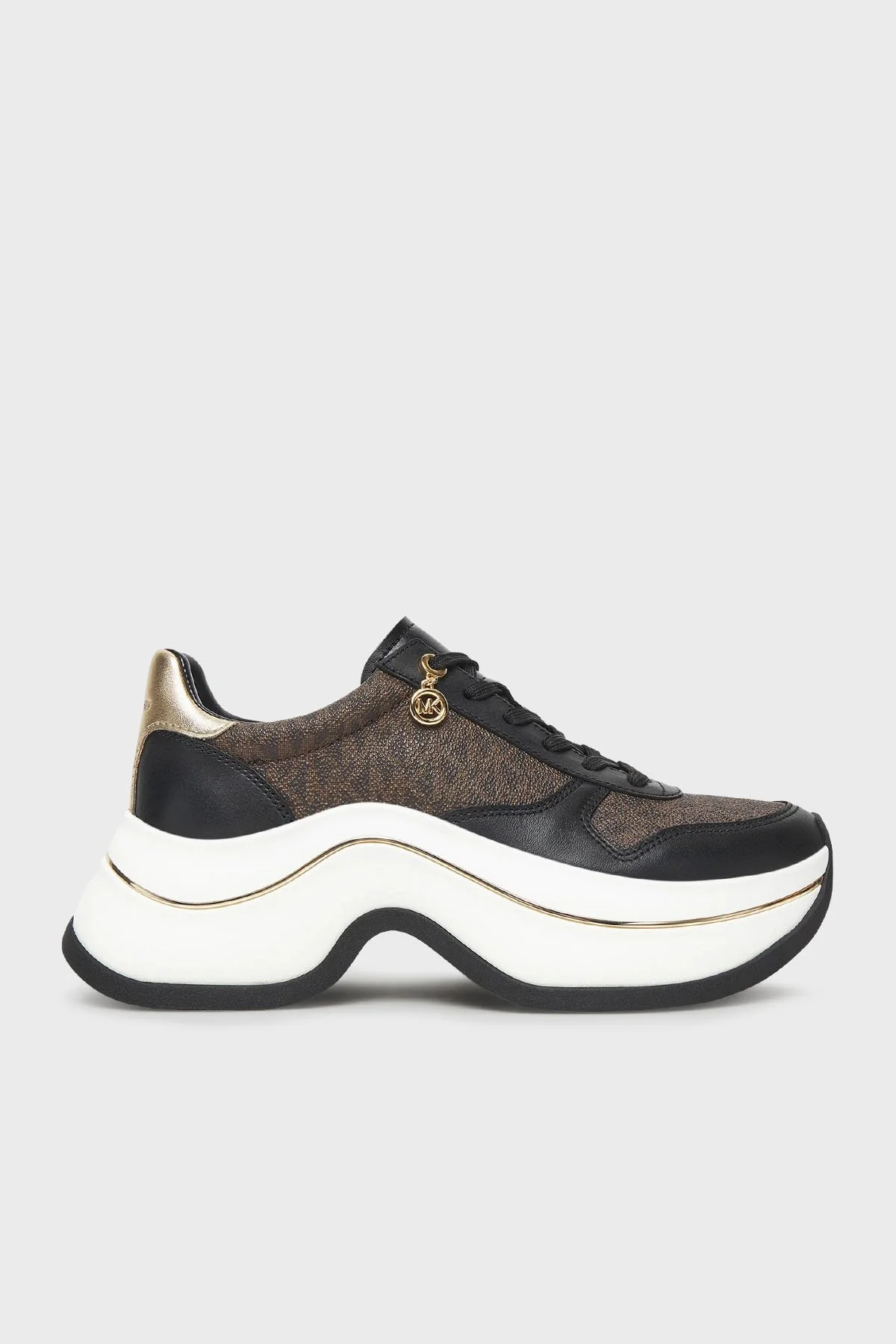 Michael Kors Deri Karışımlı Kalın Tabanlı Logolu Sneaker 43F5ARFS2L200 Kadın Ayakkabı 43F5ARFS2L 200 KAHVE - 1