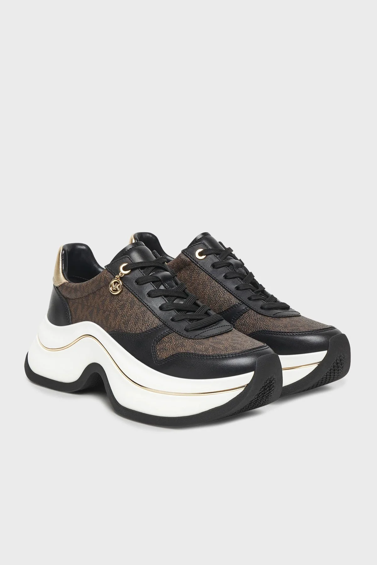 Michael Kors Deri Karışımlı Kalın Tabanlı Logolu Sneaker 43F5ARFS2L200 Kadın Ayakkabı 43F5ARFS2L 200 KAHVE - 2
