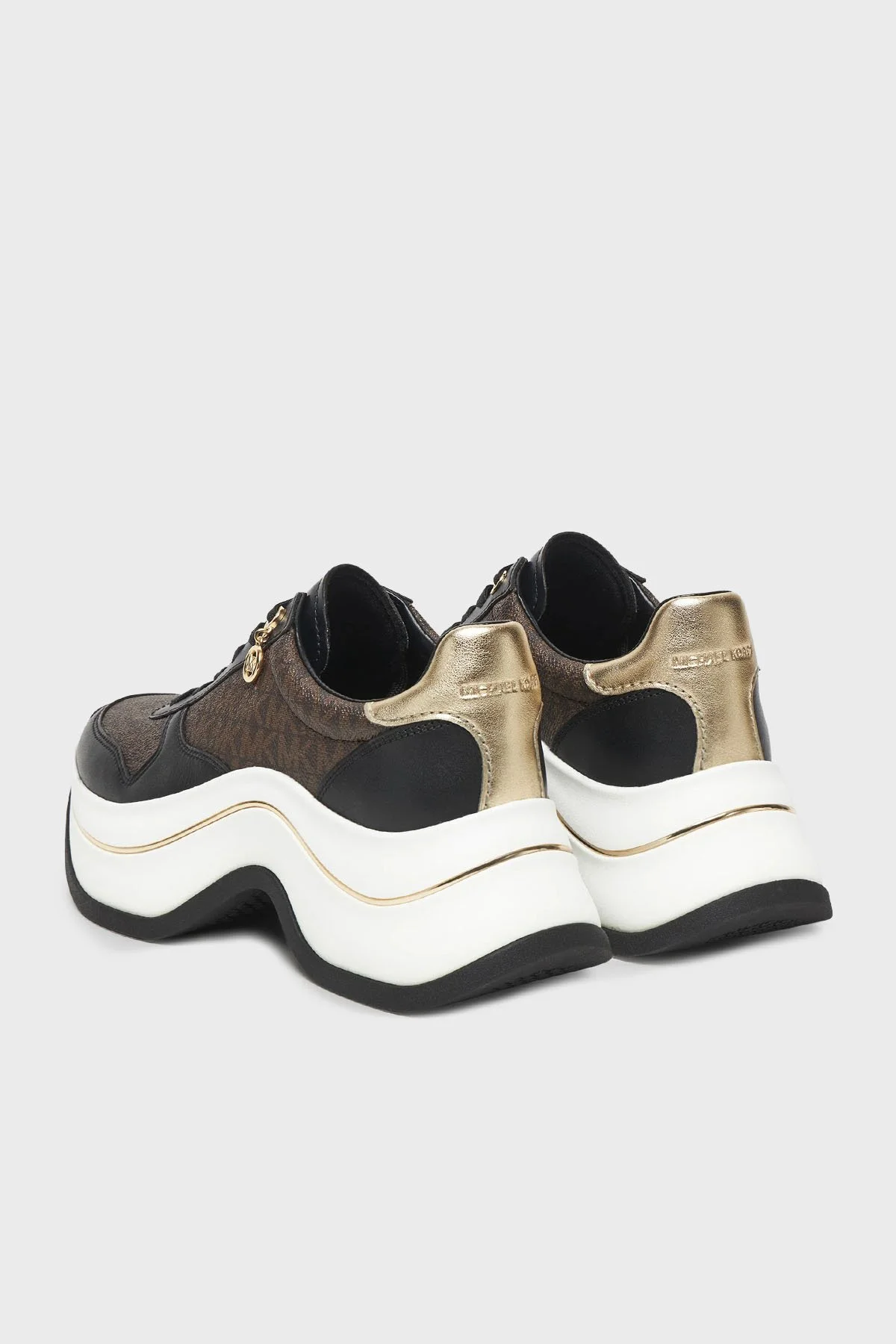 Michael Kors Deri Karışımlı Kalın Tabanlı Logolu Sneaker 43F5ARFS2L200 Kadın Ayakkabı 43F5ARFS2L 200 KAHVE - 4