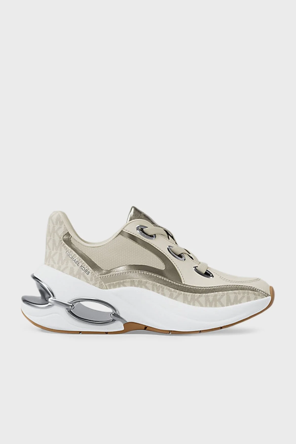 Michael Kors Deri Karışımlı Logo Detaylı Sneaker 43T5TRFS2B150 Bayan Ayakkabı 43T5TRFS2B 150 EKRU - 1