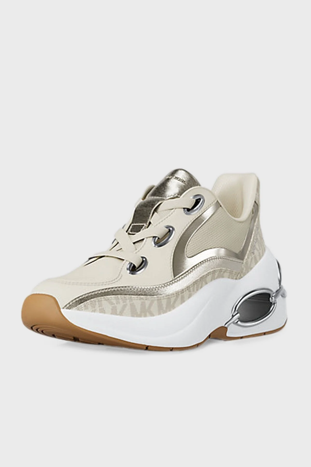 Michael Kors Deri Karışımlı Logo Detaylı Sneaker 43T5TRFS2B150 Bayan Ayakkabı 43T5TRFS2B 150 EKRU - 3