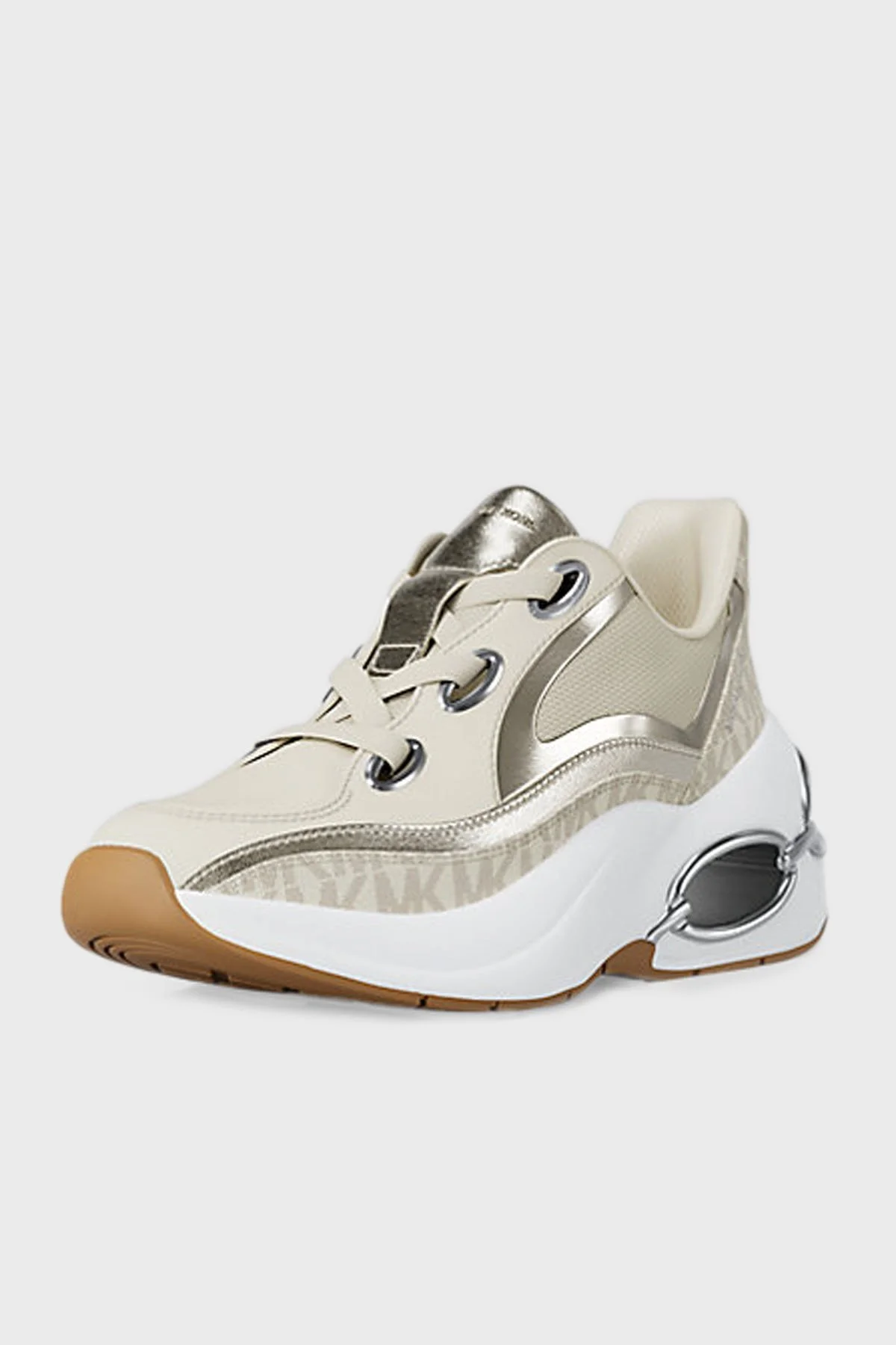 Michael Kors Deri Karışımlı Logo Detaylı Sneaker 43T5TRFS2B150 Kadın Ayakkabı 43T5TRFS2B 150 EKRU - 3