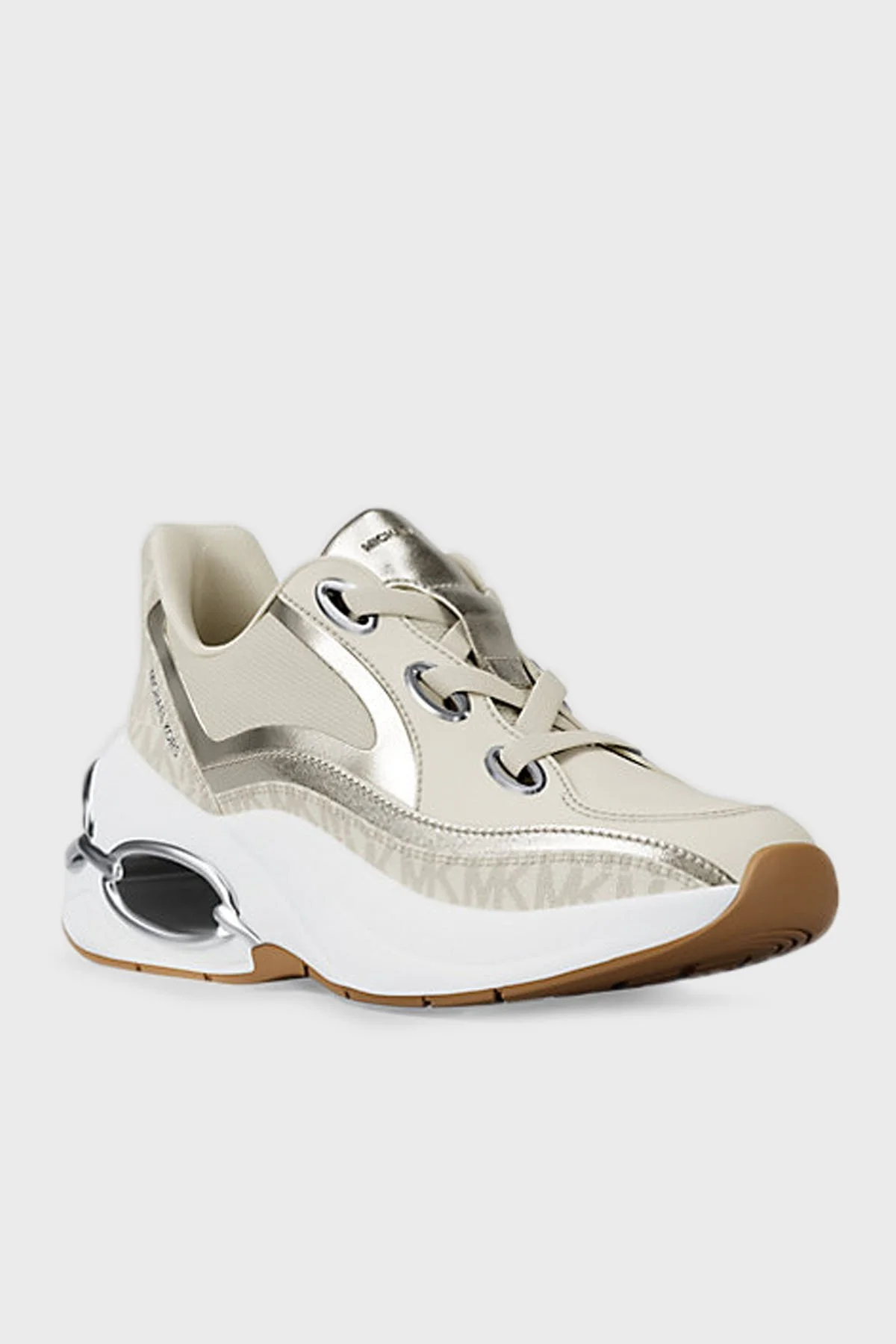 Michael Kors Deri Karışımlı Logo Detaylı Sneaker 43T5TRFS2B150 Kadın Ayakkabı 43T5TRFS2B 150 EKRU - 4