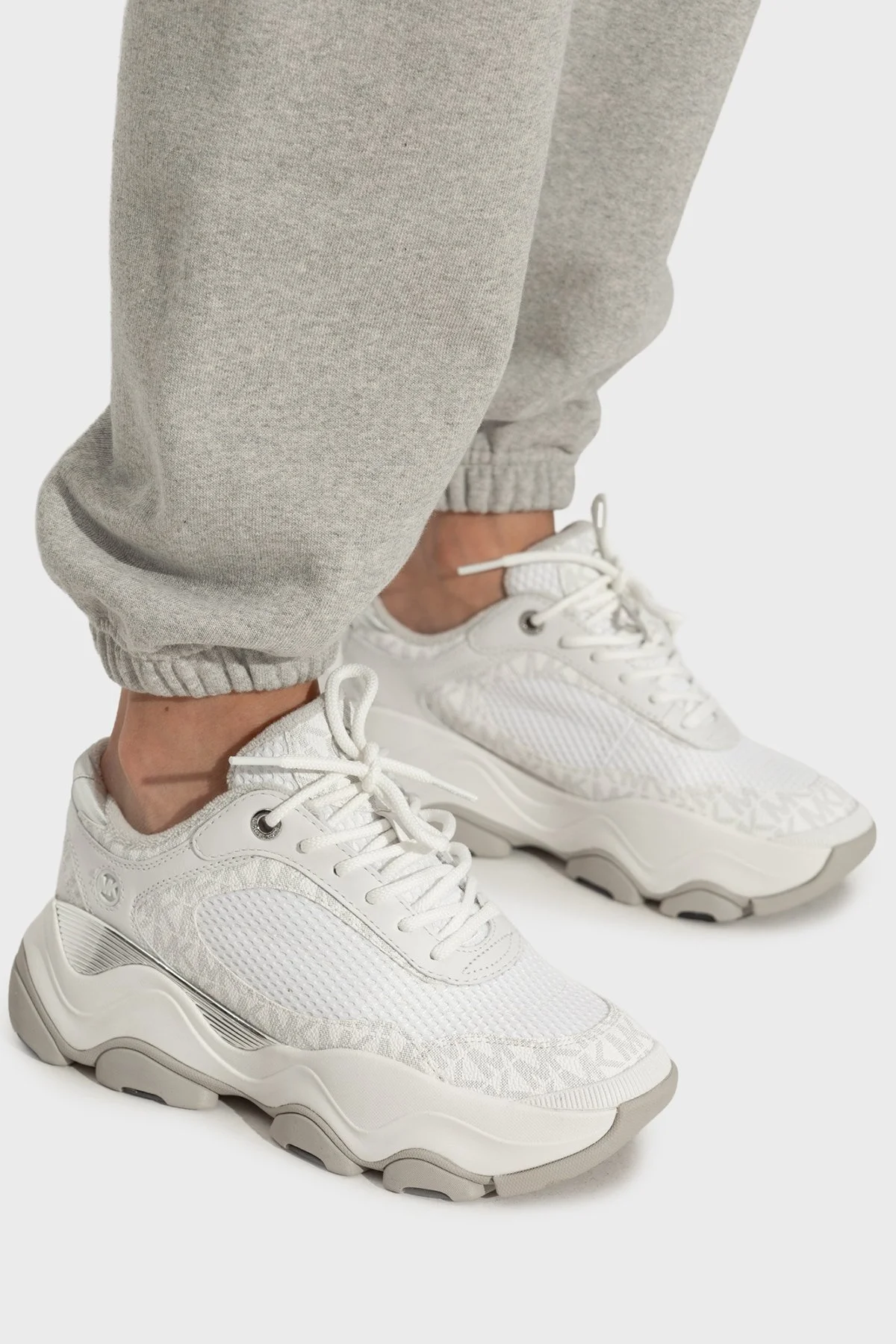 Michael Kors Deri Logo Baskılı Kalın Taban Sneaker 43T5ATFS1B119 Bayan Ayakkabı 43T5ATFS1B 119 BEYAZ - 2