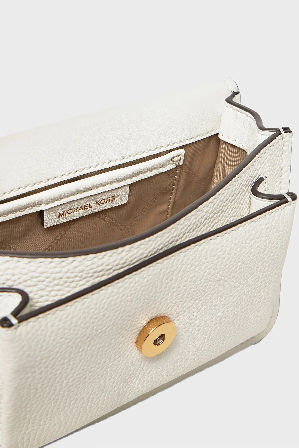 Michael Kors Deri Logolu Ayarlanabilir Zincir Askılı 32T4GC7C1T085 Bayan Çanta 32T4GC7C1T 085 BEYAZ - 8