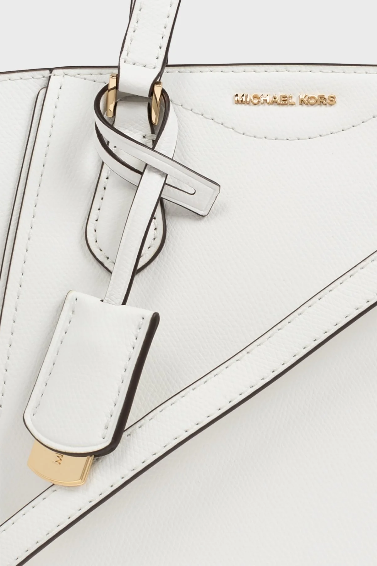 Michael Kors Deri Logolu Çıkarılabilir Askılı 32F4GTBC1L085 Bayan Çanta 32F4GTBC1L 085 BEYAZ - 12