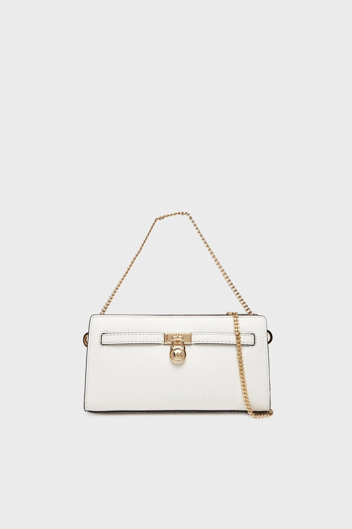 Michael Kors Deri Logolu Çıkarılabilir Zincir Askılı Small 32F5GNXC0L085 Bayan Çanta 32F5GNXC0L 085 BEYAZ - 1