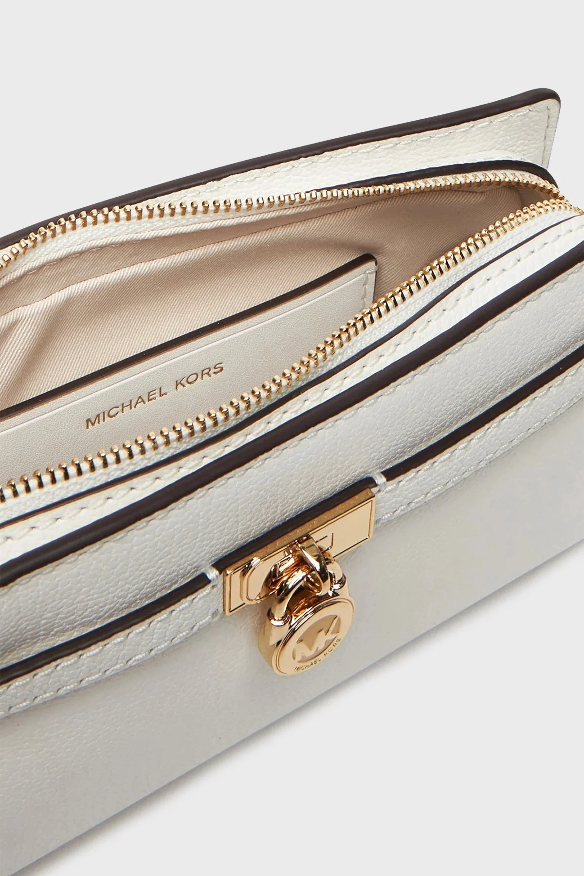 Michael Kors Deri Logolu Çıkarılabilir Zincir Askılı Small 32F5GNXC0L085 Bayan Çanta 32F5GNXC0L 085 BEYAZ - 4